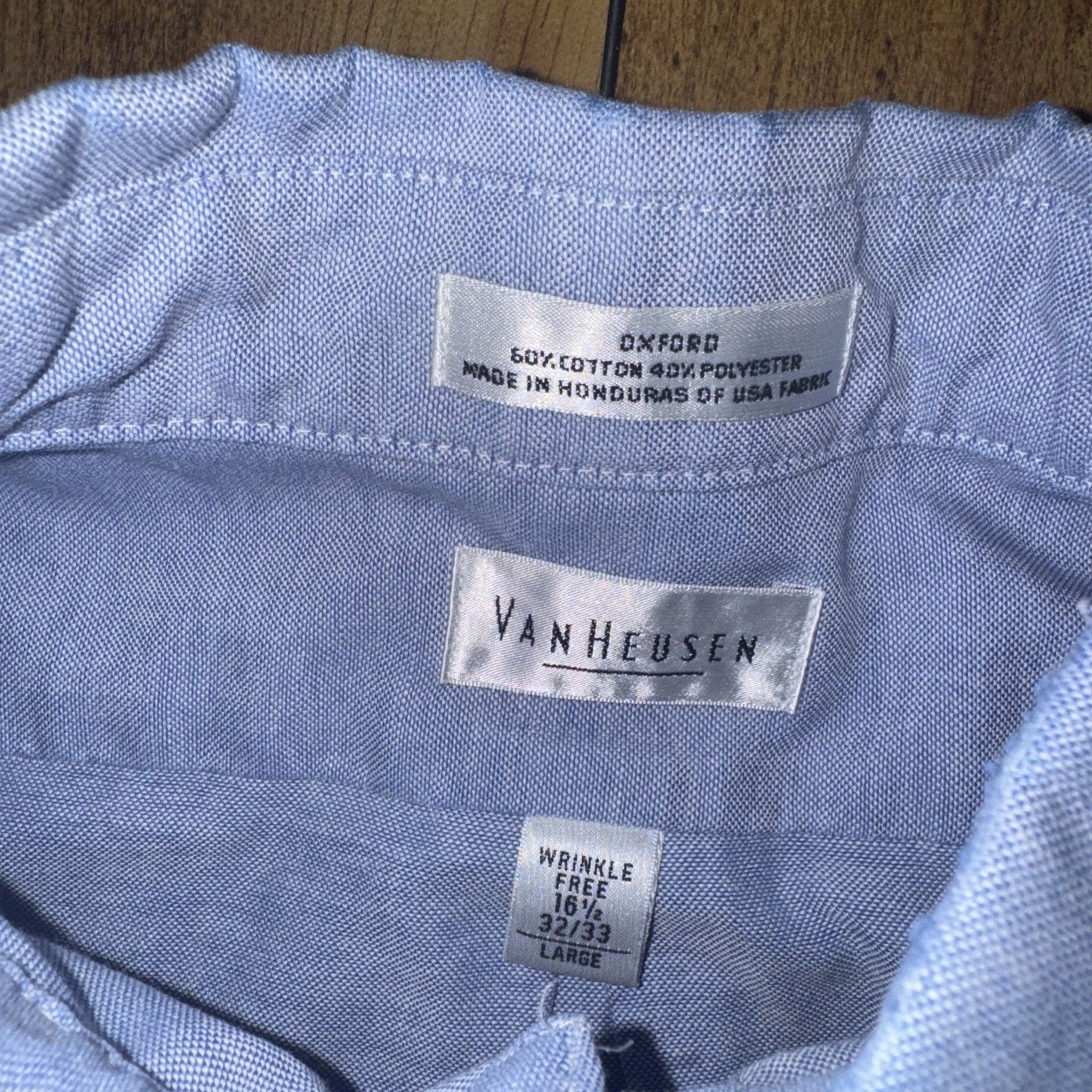 Van Heusen × Vintage Van Heusen Wrinkle-Free Oxford Shirt Large Blue Dress Shirt Size US L / EU 52-54 / 3 - 4 Thumbnail