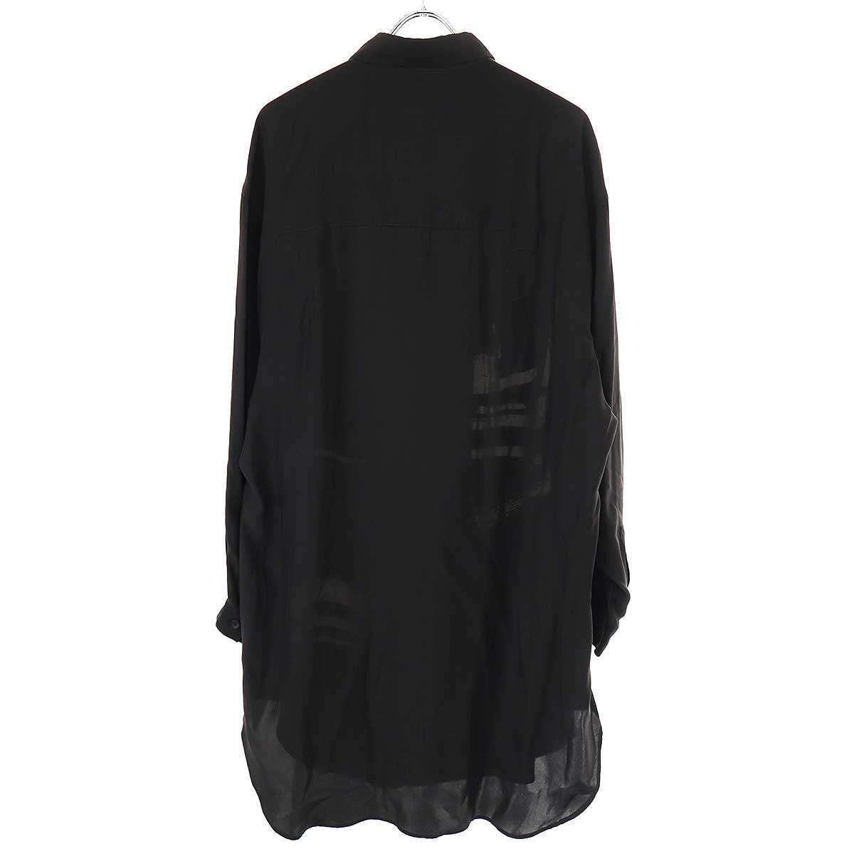 Yohji Yamamoto Yohji Yamamoto Pour Homme 22SS Silk Drape Long Shirt Size US M / EU 48-50 / 2 - 2 Thumbnail