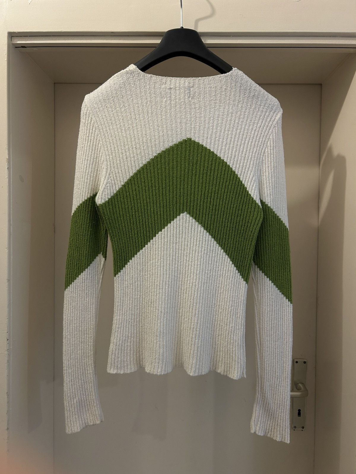 Dirk Bikkembergs S/S 1996 vintage ribbed cotton v-neck knit pullover Size US M / EU 48-50 / 2 - 4 Thumbnail