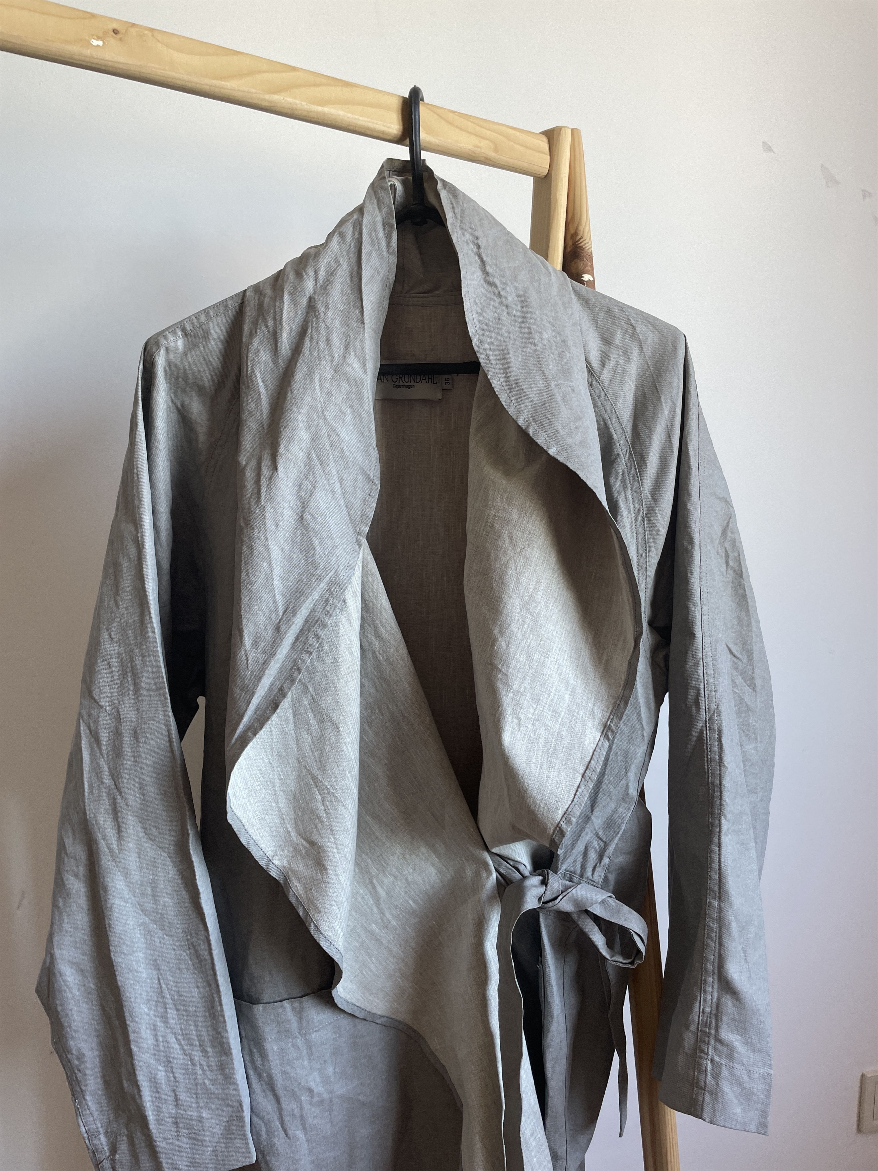 Ivan Grundahl Ivan Grundahl Wrapped Massive Collar Linen Blend Coat Size XS / US 0-2 / IT 36-38 - 5 Thumbnail