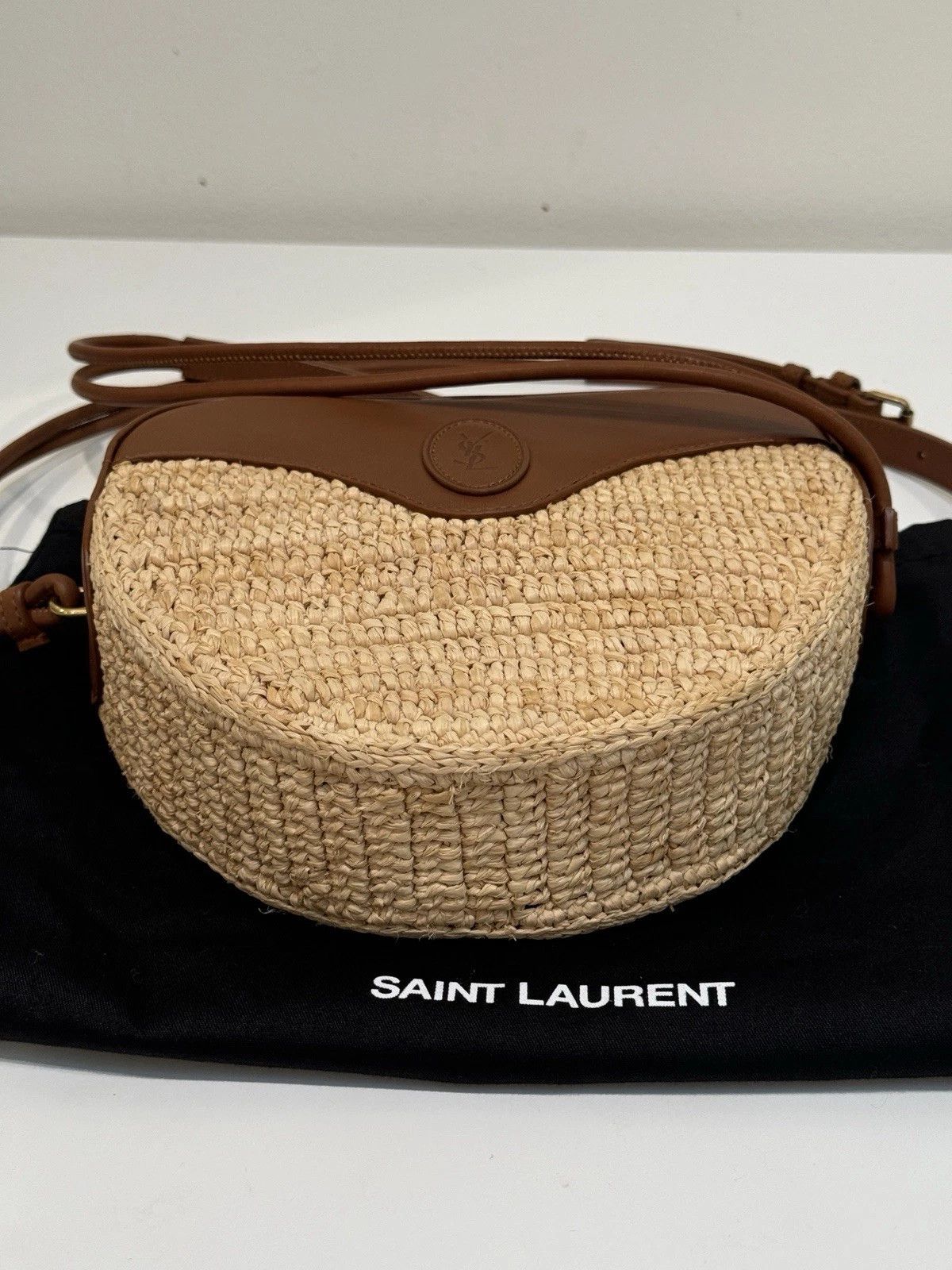 Yves Saint Laurent Saint Laurent Raffia Le Coeur Shoulder Bag Size ONE SIZE - 3 Thumbnail