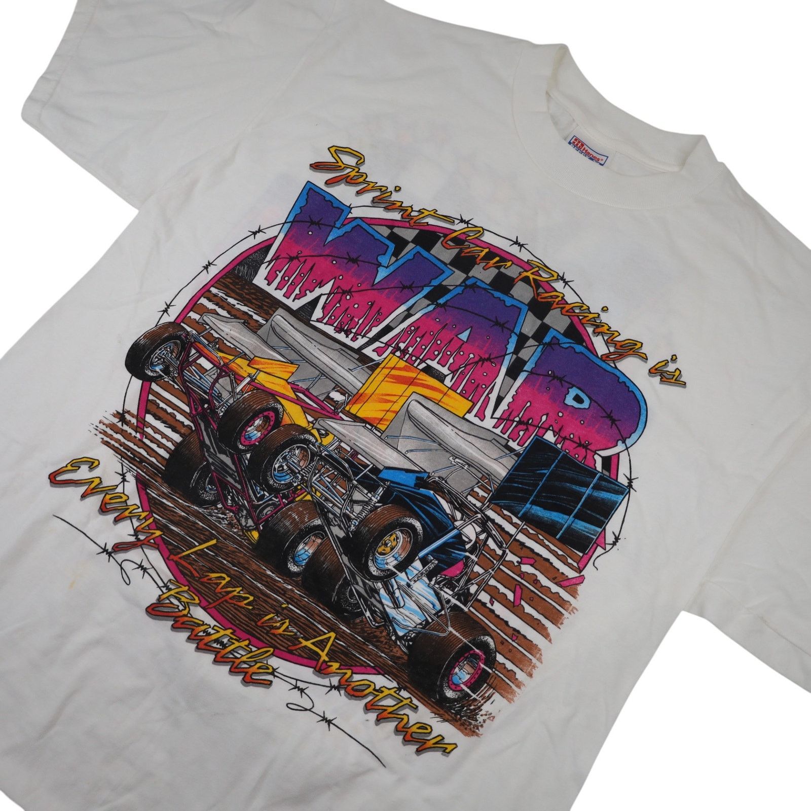 Vintage VTG Manzanita Speedway Sprint Car Racing War Graphic T Shirt Size US L / EU 52-54 / 3 - 2 Thumbnail