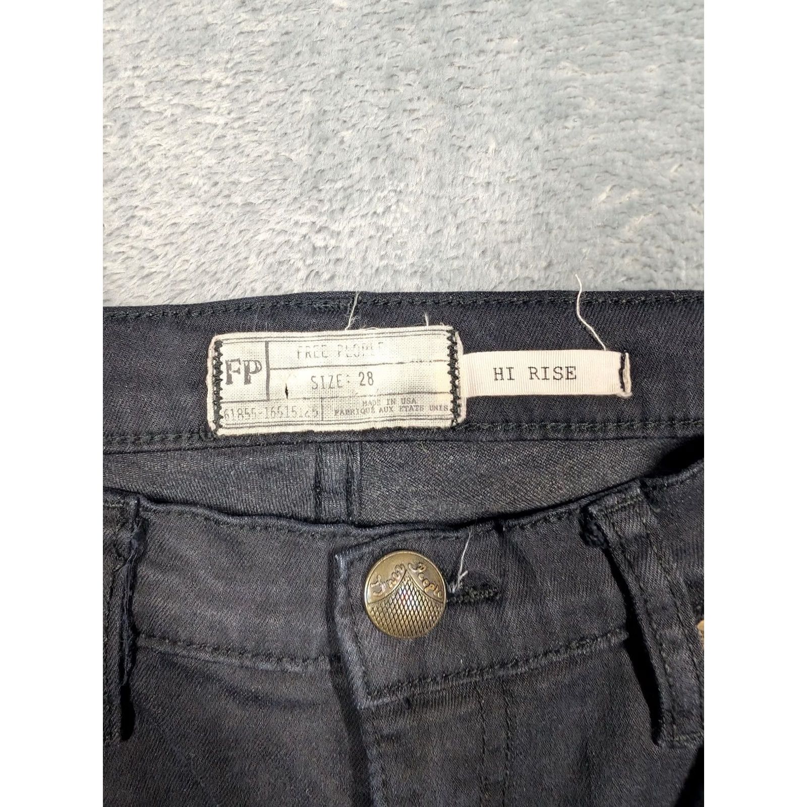 Free People VINTAGE? No, not vintage. Free People Jeans Womens 28 Black Hi Rise Distressed Skinny Stretch Denim Ripped Size 28" / US 6 / IT 42 - 5 Thumbnail