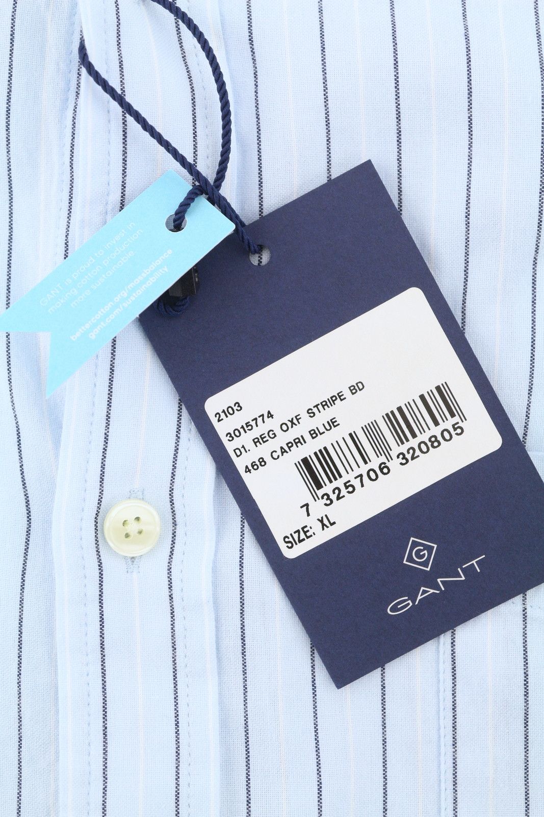 Gant REG OXF STRIPE XL Light Blue Button-Down Shirt 87490 Size US XL / EU 56 / 4 - 6 Thumbnail