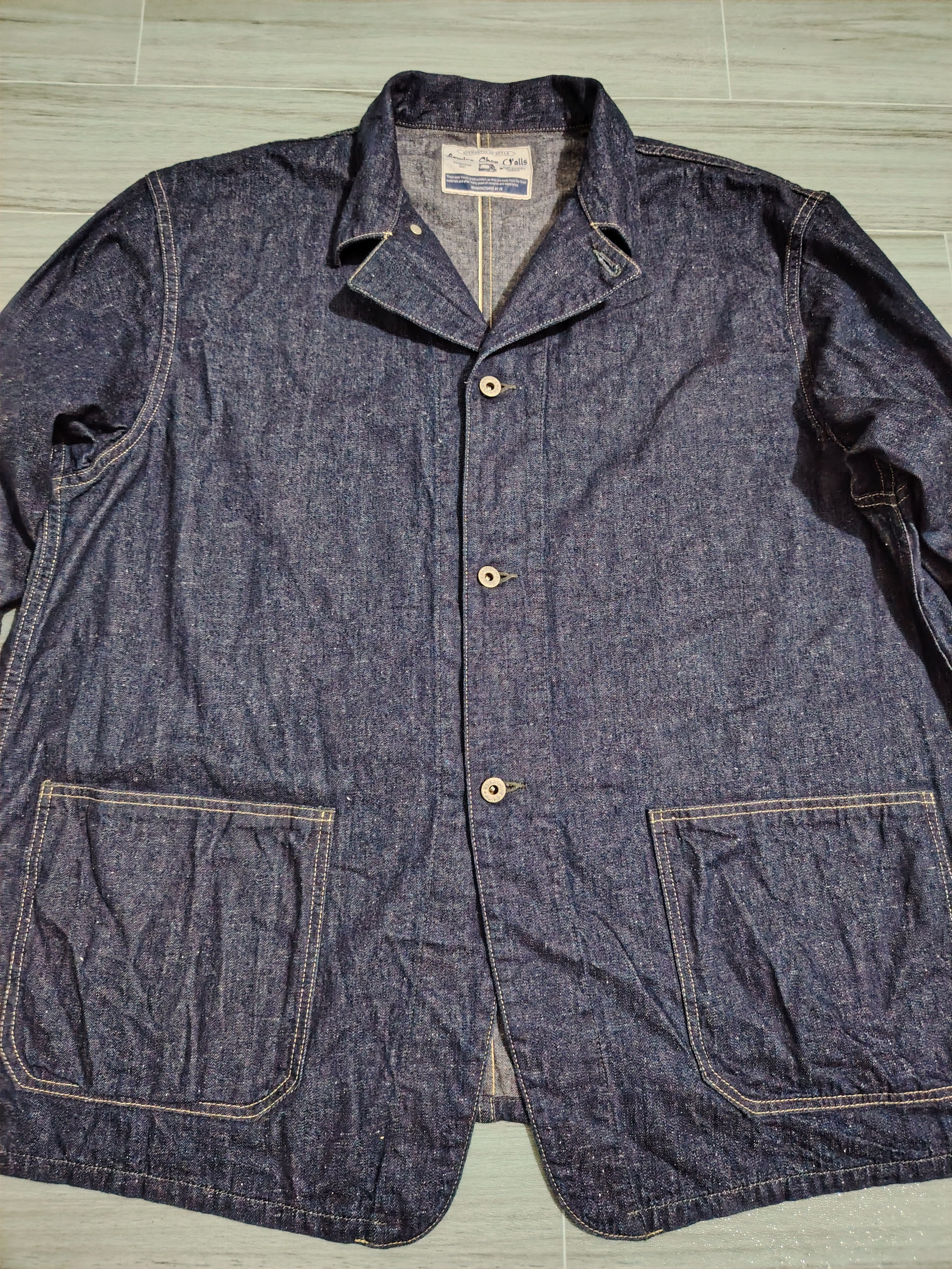 Johnbull JOHN BULL - Sewing Chop O'alls WWII Denim Coverall Jacket Size US L / EU 52-54 / 3 - 7 Thumbnail