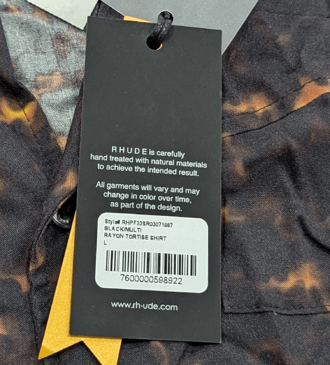 Rhude RHUDE Tortoise Print SS Button Up Camp Shirt Black Large Size US L / EU 52-54 / 3 - 8 Thumbnail