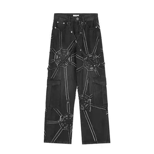 Vintage Black Galaxy Patch Denim Pant Size US 34 / EU 50 - 3 Thumbnail