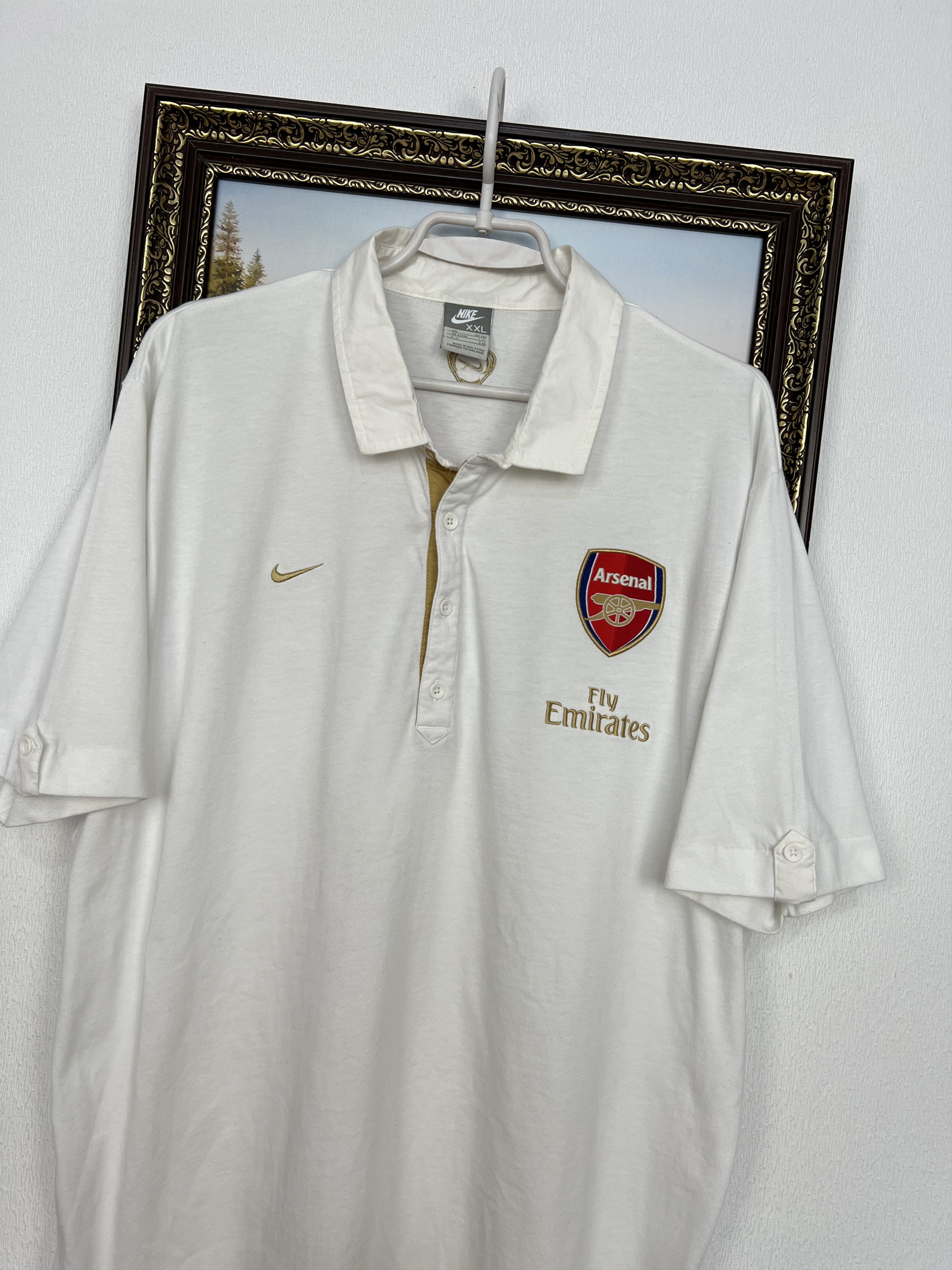 Nike Vintage Nike Arsenal Football Shirt Polo White Soccer Jersey Size US XXL / EU 58 / 5 - 3 Thumbnail