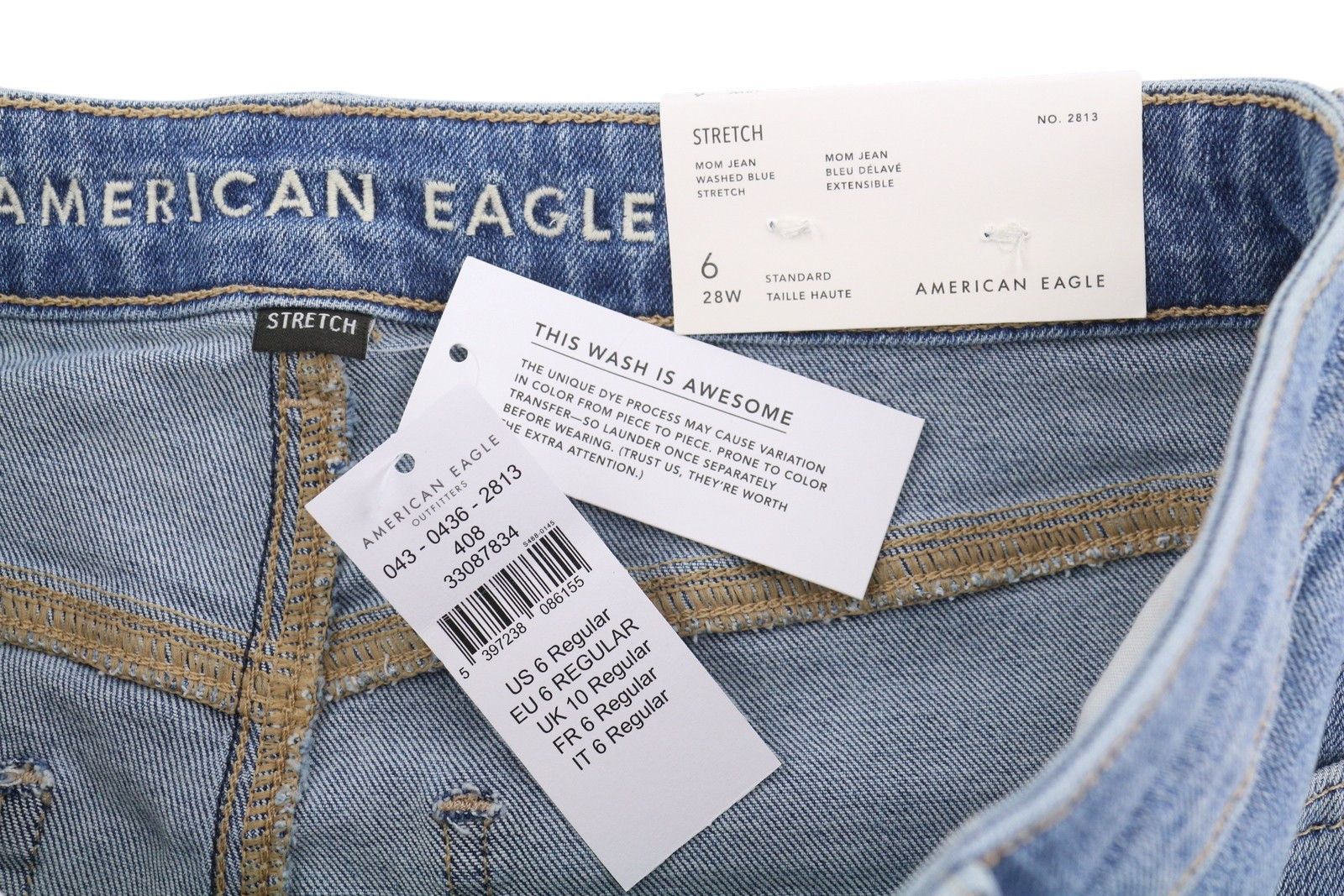 American Eagle Outfitters MOM W28 Cropped Blue Jeans 88989 Size 28" / US 6 / IT 42 - 10 Thumbnail
