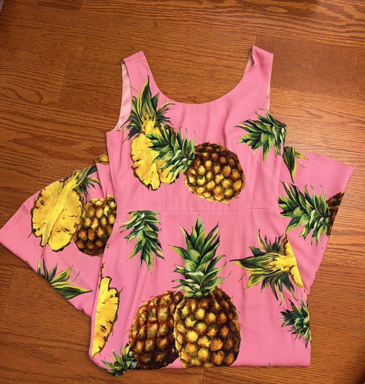 Dolce & Gabbana Dolce Gabbana Pink Pineapple Mermaid Silk Dress Size M / US 6-8 / IT 42-44 - 5 Thumbnail