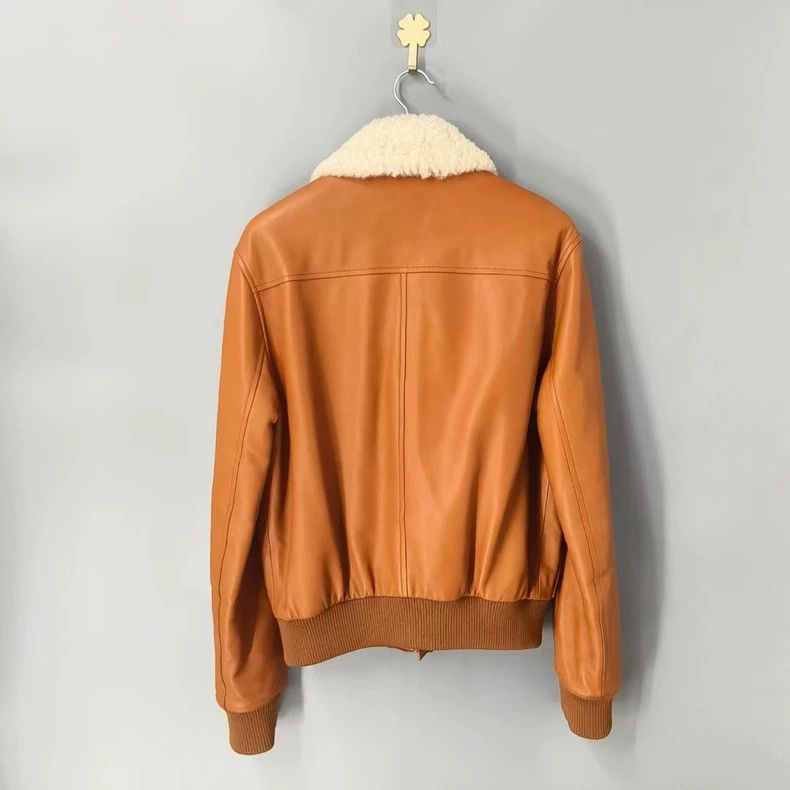Loewe LOEWE Brown fur-lined leather jacket Size L / US 10 / IT 46 - 2 Thumbnail