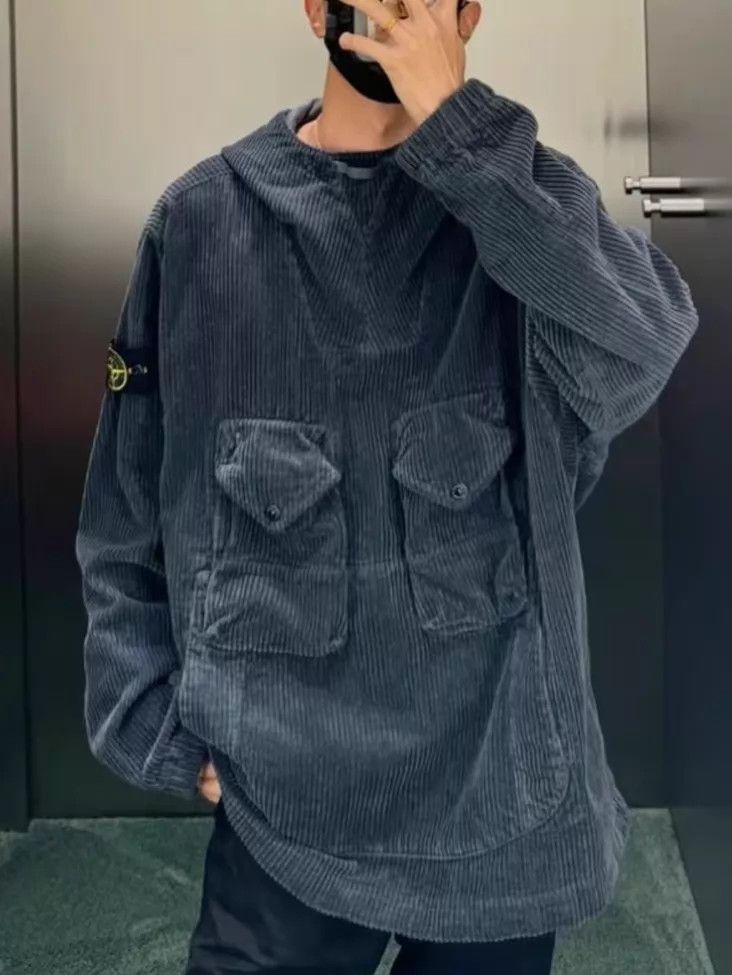 Stone Island Stone Island 23FW Corduroy Multi-Pkt Hooded Jacket Black S Size US S / EU 44-46 / 1 - 8 Thumbnail