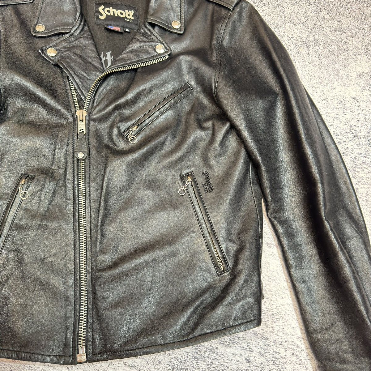 Schott Schott Mens Black Biker Jacket M size Size US M / EU 48-50 / 2 - 7 Thumbnail