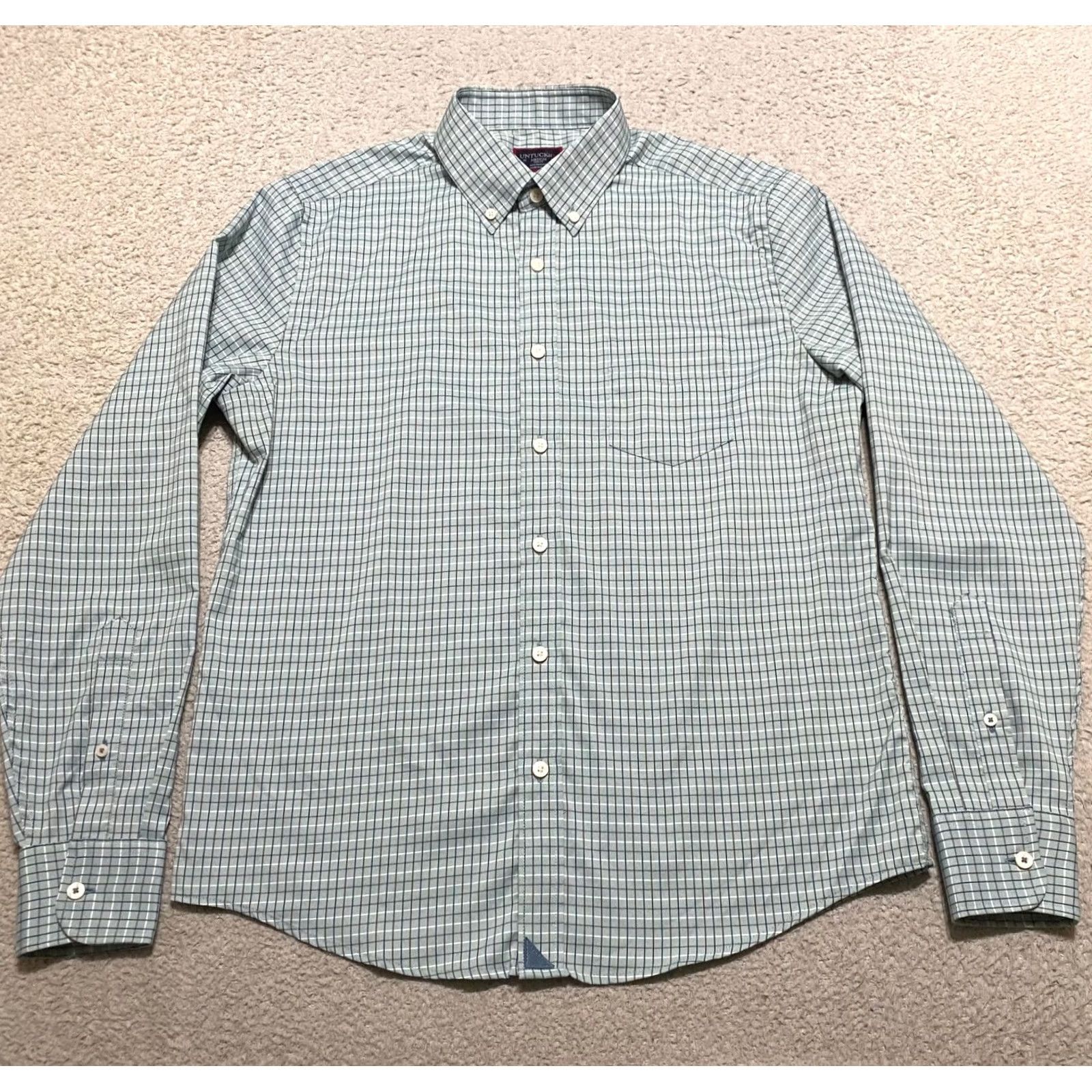 UNTUCKit UNTUCKit Shirt Mens Medium Gray Plaid Long Sleeve Button-Down Slim Fit Polyester Size US M / EU 48-50 / 2 - 2 Thumbnail