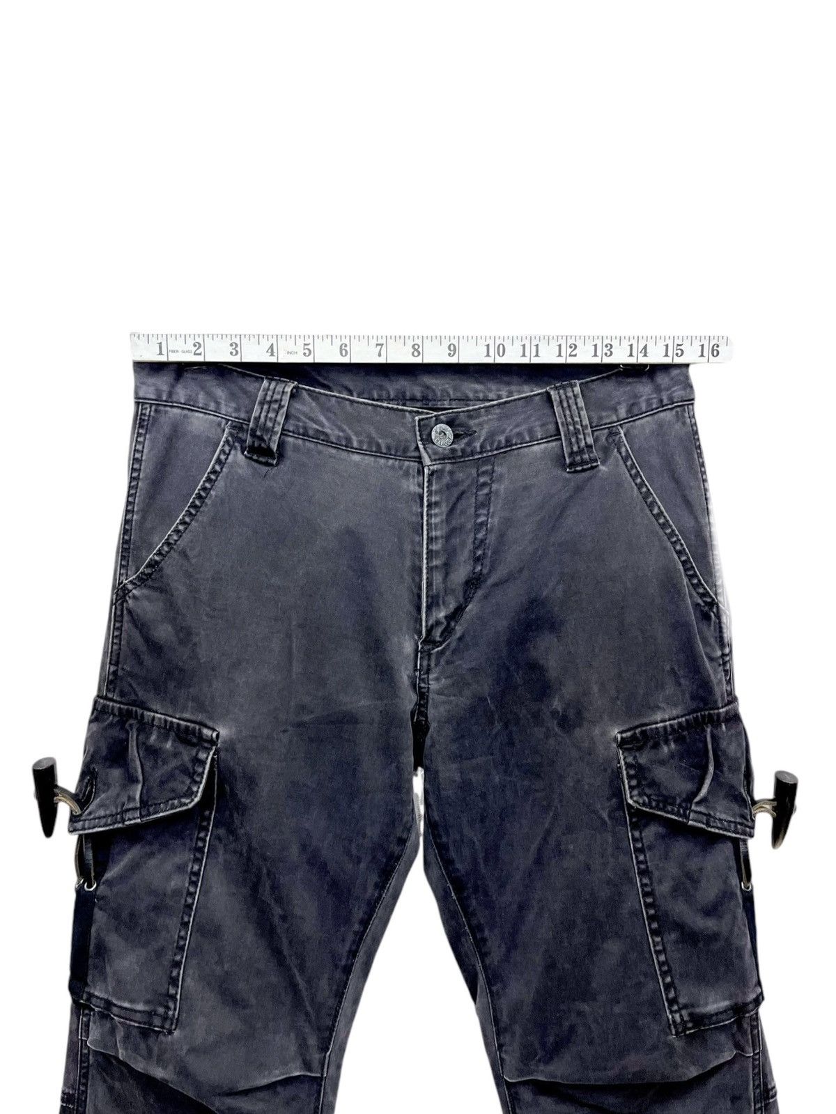 Vintage FYE🔥CAV Punk Slate Black Stretch FLARE Toggle Closure Cargo Size US 31 - 14 Thumbnail