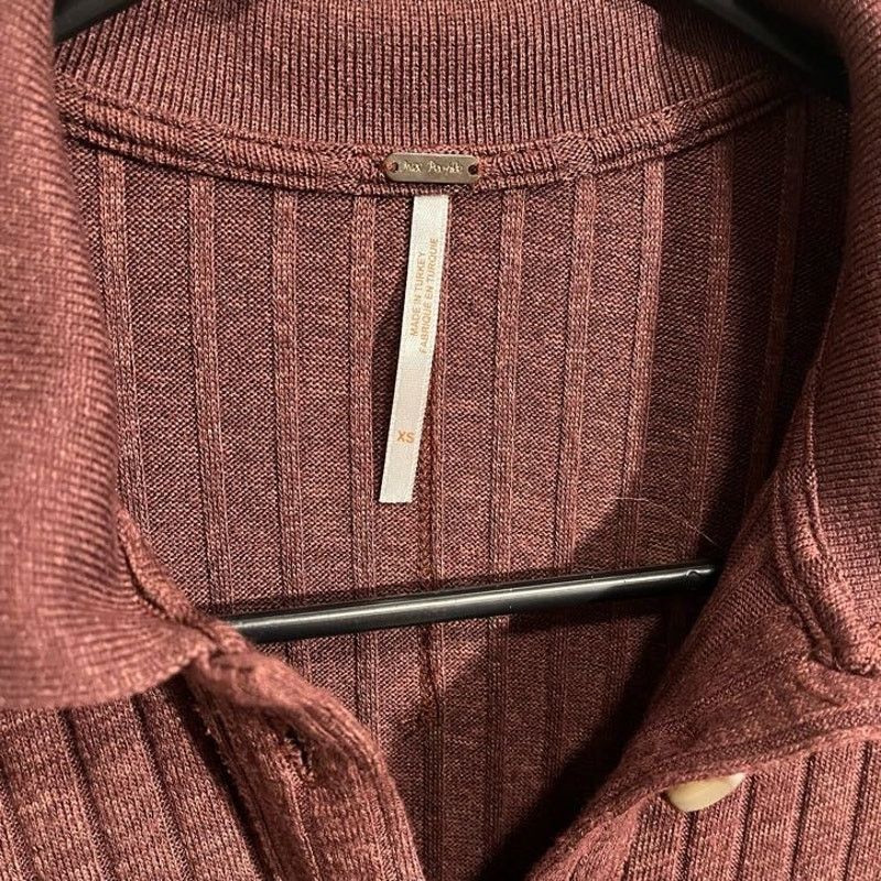 Free People Free People Short Sleeve Mahogany Collared Tunic - XS Size XS / US 0-2 / IT 36-38 - 4 Thumbnail