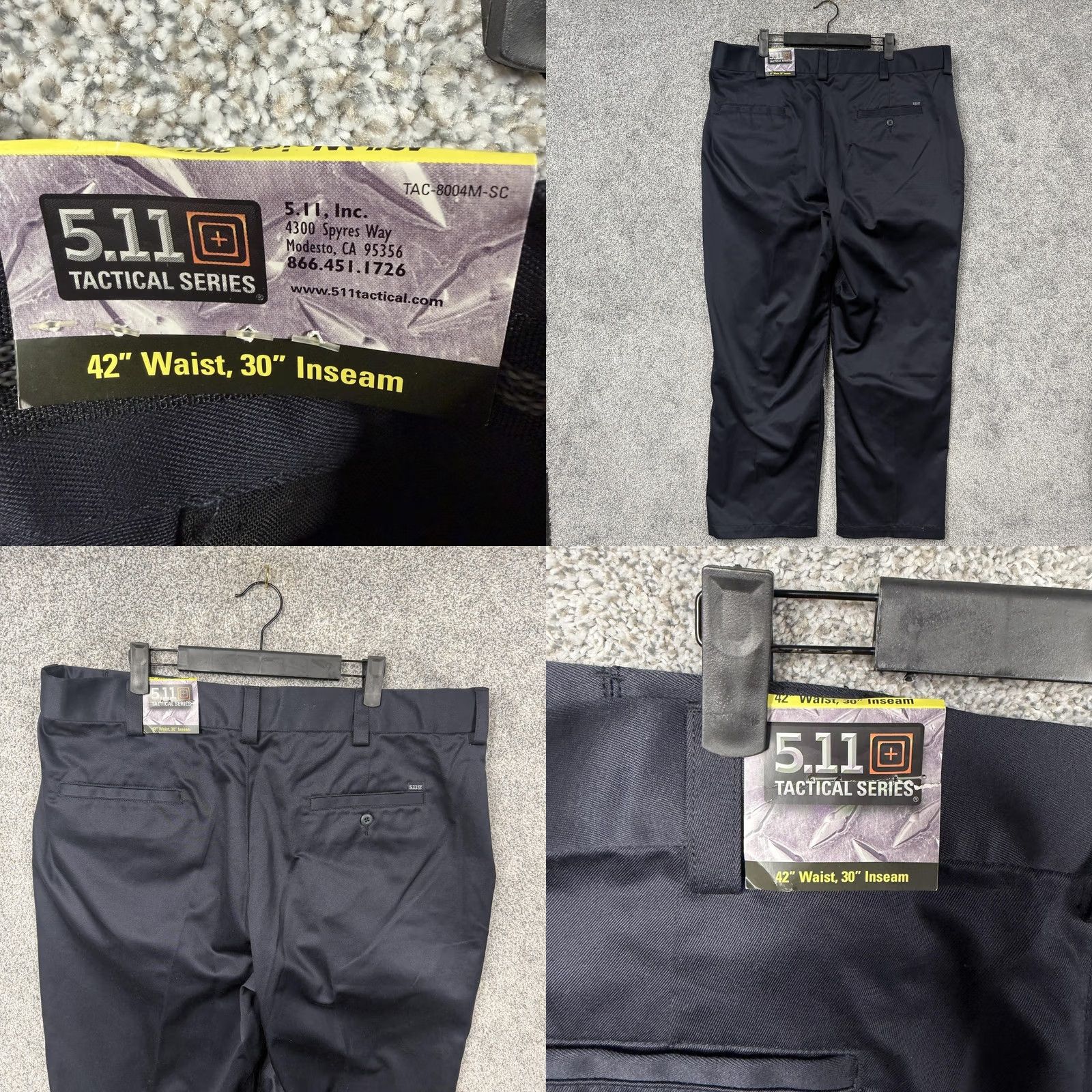 Vintage 5.11 Tactical Series Pants Mens 42x30 Blue Workwear Uniform Cotton Twill Dress Pants Flat Front Zip Fly Pockets Slah Front Mens Size US 42 / EU 58 - 10 Thumbnail