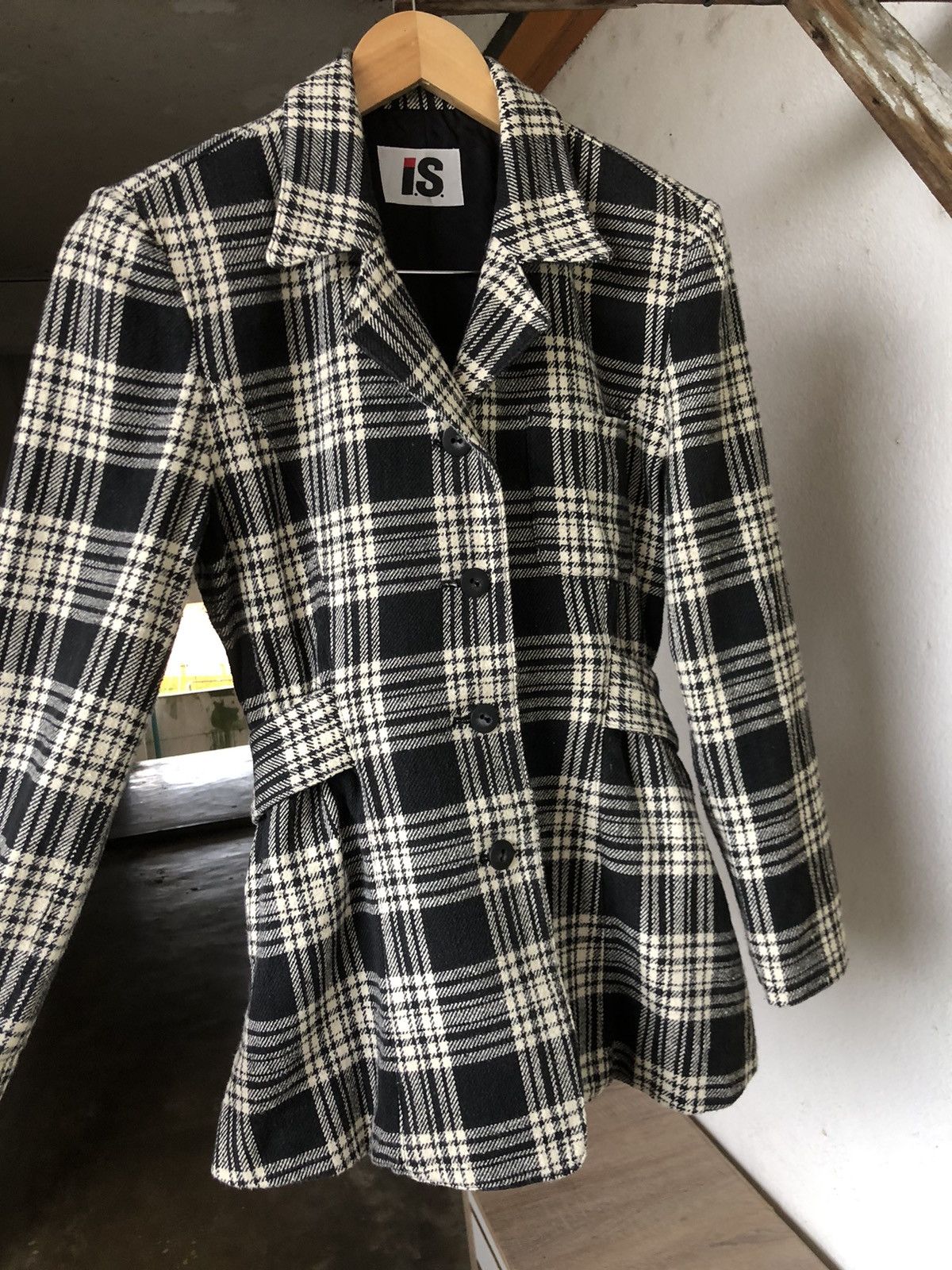 Issey Miyake Vintage Issey Miyake IS Cotton Checked Coat Jacket Size M / US 6-8 / IT 42-44 - 12 Thumbnail