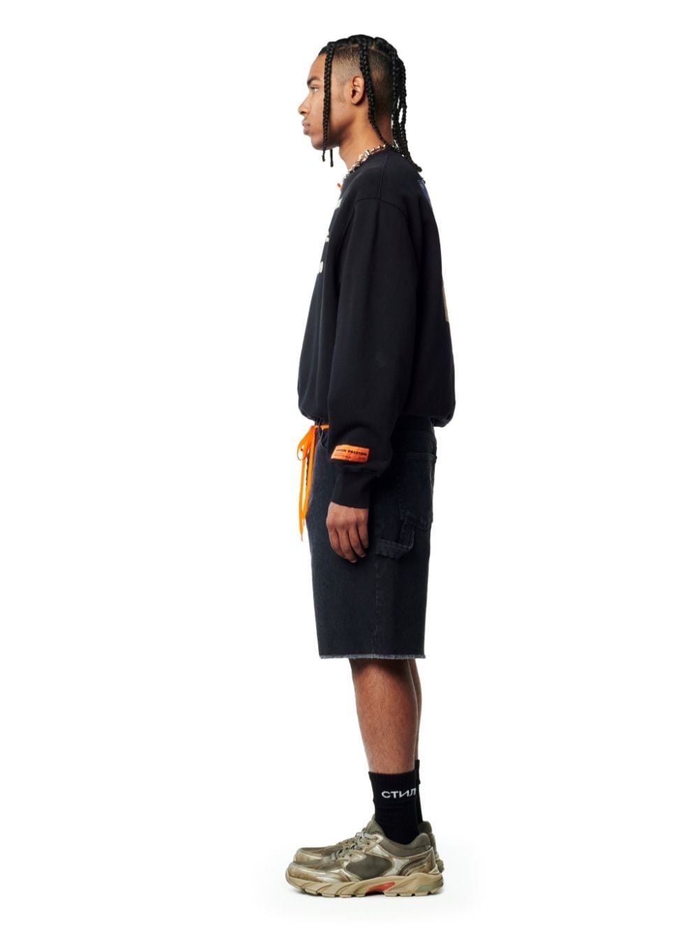 Heron Preston o1w1db10824 Medieval Heron Crew Sweatshirt in Black Size US L / EU 52-54 / 3 - 5 Thumbnail