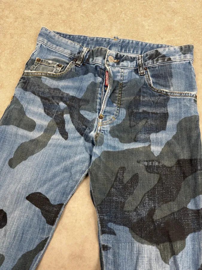 Dsquared2 SS2019 DSquared2 Blue Camo Denim Jeans Size 26" / US 2 / IT 38 - 6 Thumbnail