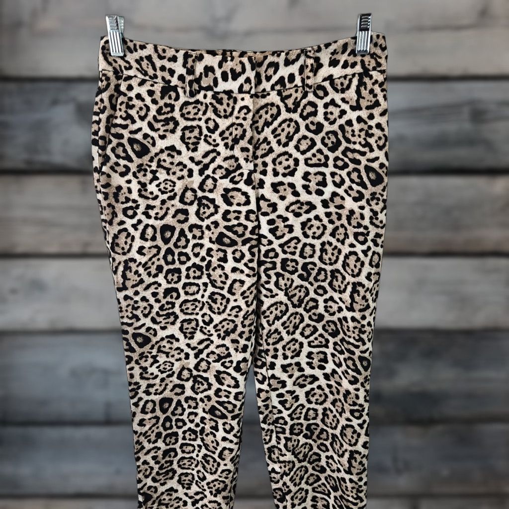 Victoria's Secret Victoria's Secret Womens Cropped Pants 2 Black Animal Print Cotton Blend Polyester Flat Front Crop 90s? Size 26" / US 2 / IT 38 - 1 Thumbnail