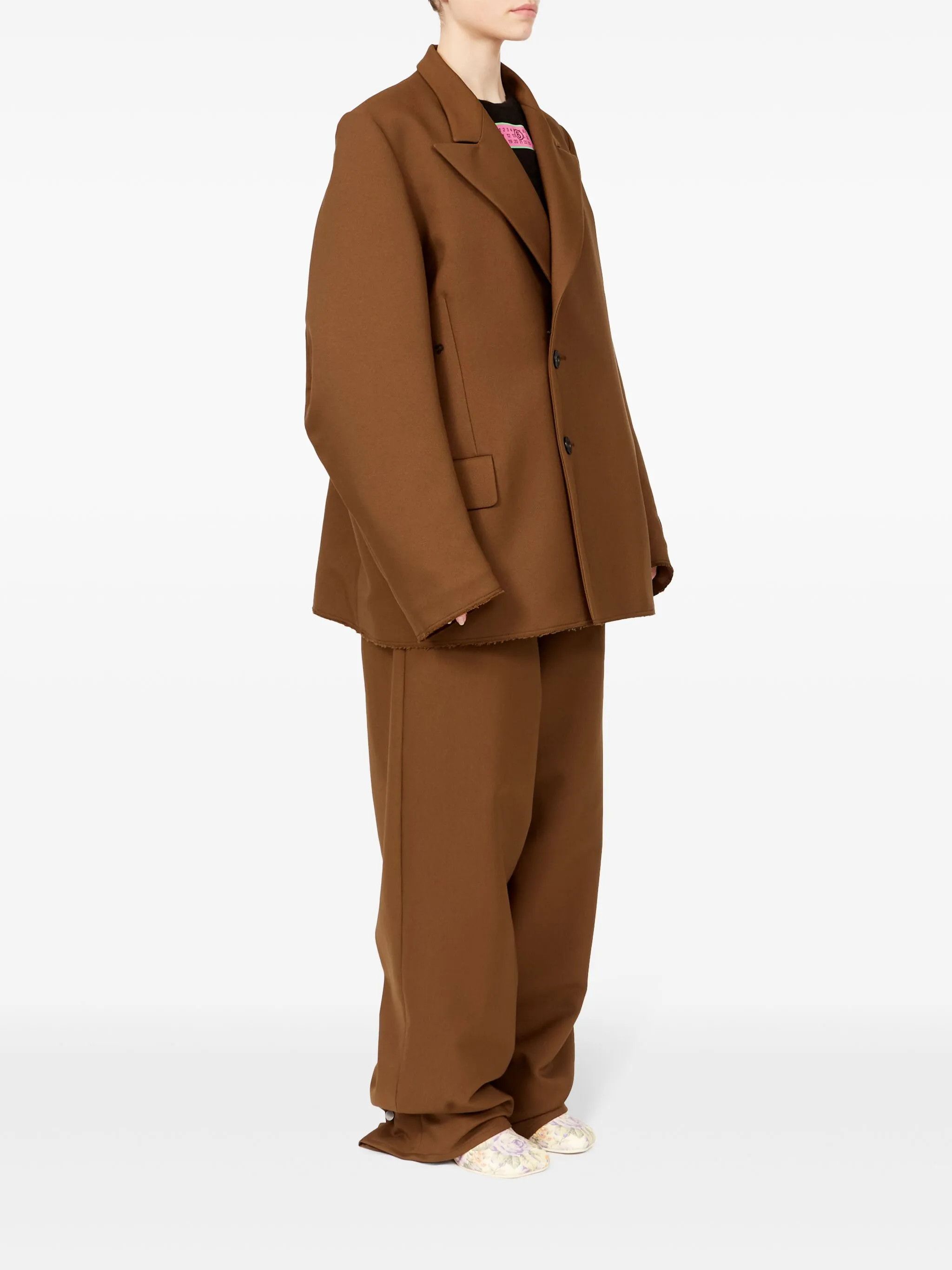 Maison Margiela oc11z0925 Single-breasted Oversized Blazer in Brown Size S / US 4 / IT 40 - 3 Thumbnail