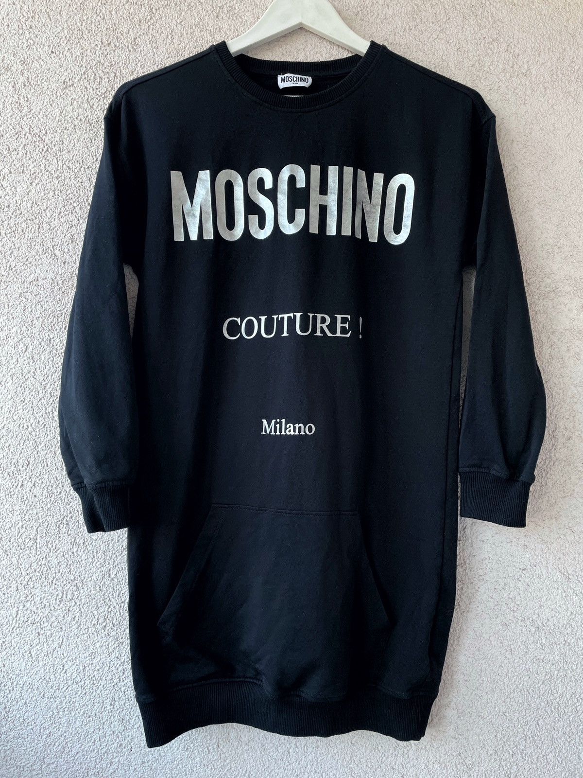 Moschino Moschino Sweatshirt Women Dress Black Big Logo Size S Size S / US 4 / IT 40 - 1 Thumbnail