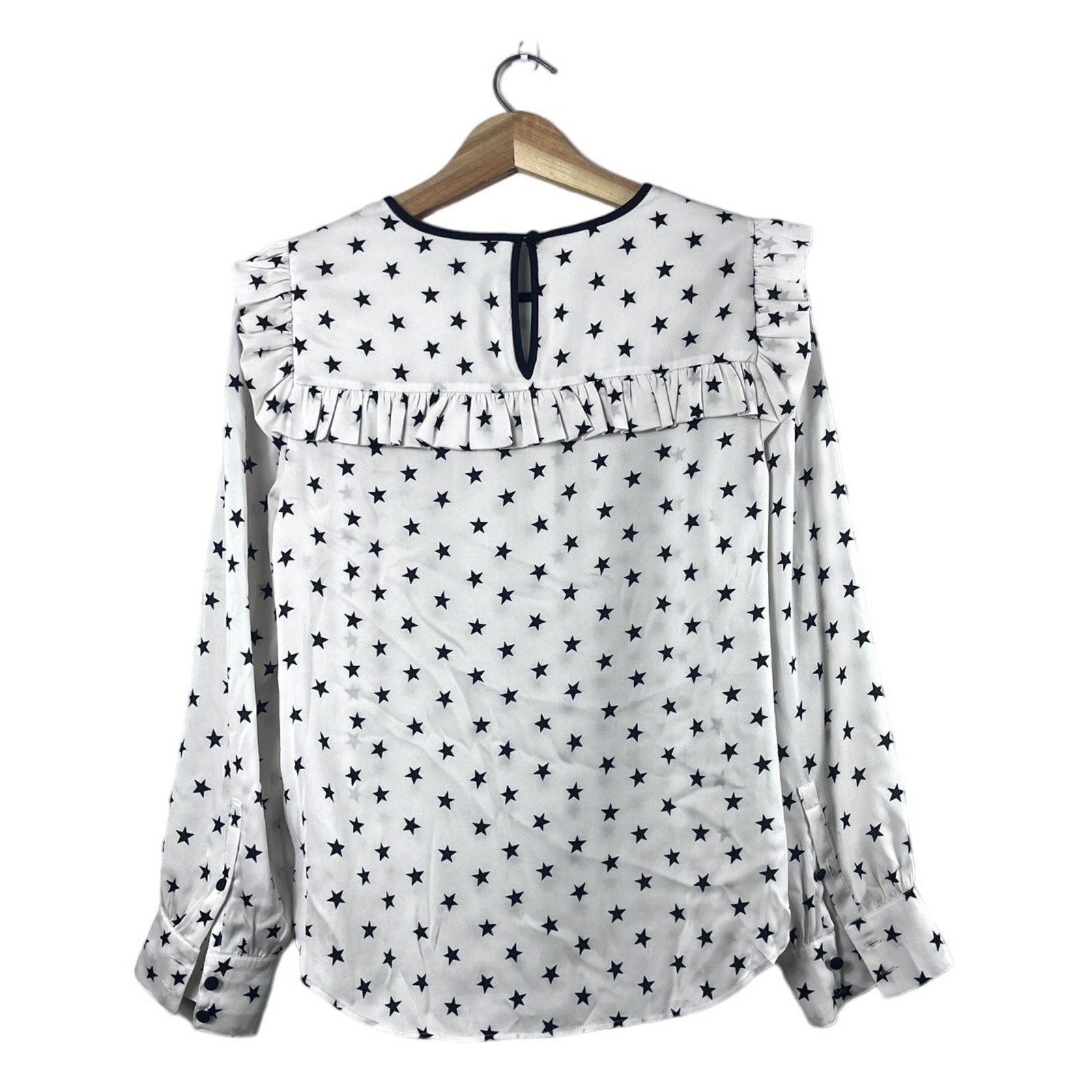 J.Crew Women's J.Crew Silk Star Print Blouse 6 Size M / US 6-8 / IT 42-44 - 3 Thumbnail