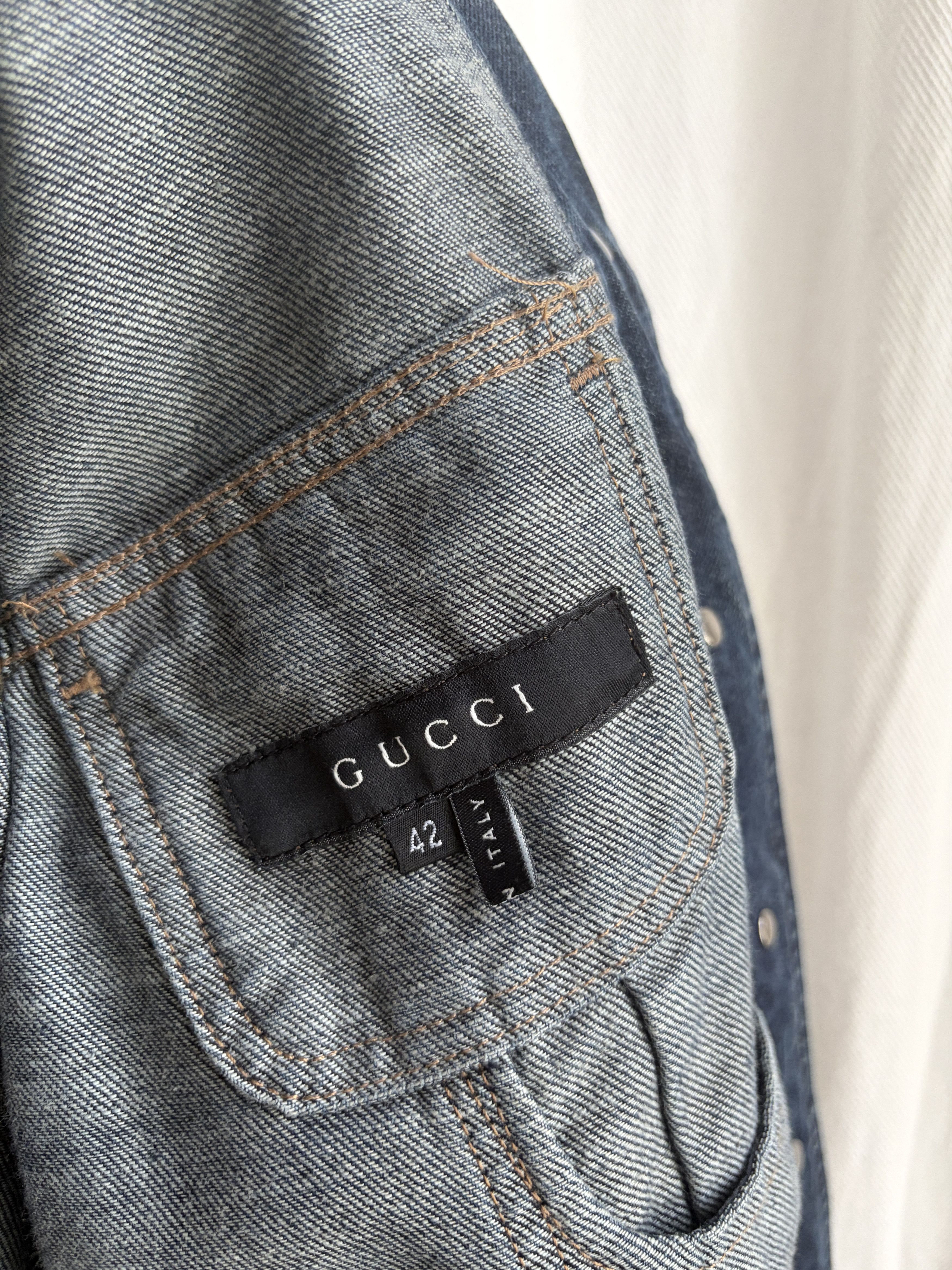 Gucci by Tom Ford SS02 Military Trucker Denim Jacket Size M / US 6-8 / IT 42-44 - 10 Thumbnail