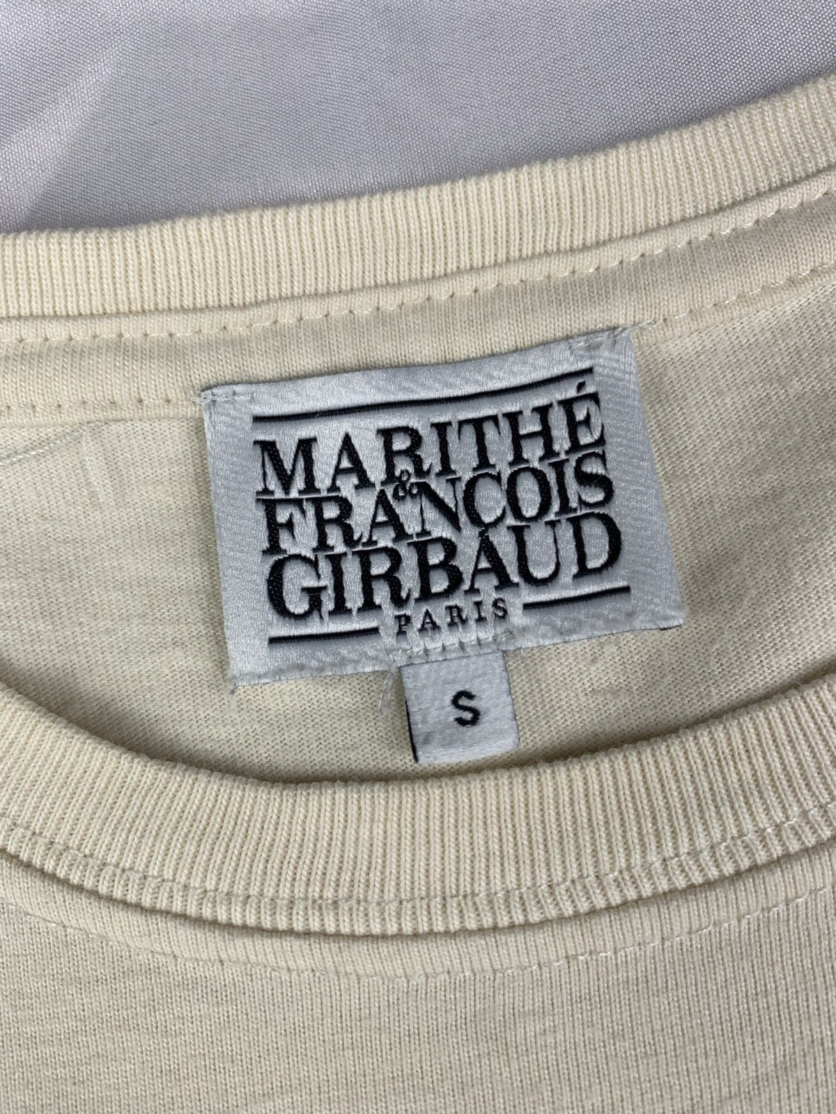 Marithe + Francois Girbaud Marithe Francois Girbaud Paris Off White Big Chest Logo Top Size S / US 4 / IT 40 - 6 Thumbnail