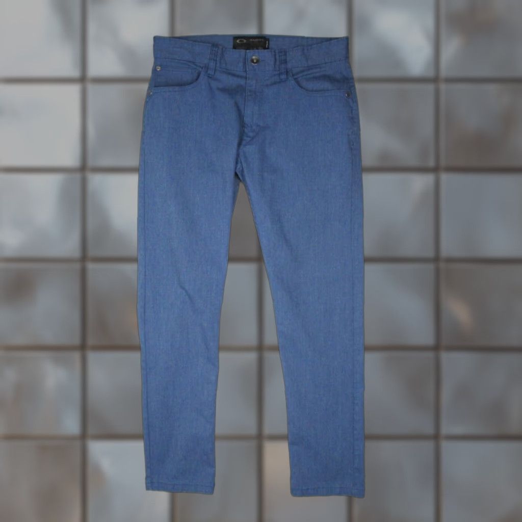 Oakley VINTAGE Oakley Pants Mens 32 Blue Slim Fit Chino 50s Casual Work Stretch 32x32 Size US 32 / EU 48 - 1 Thumbnail