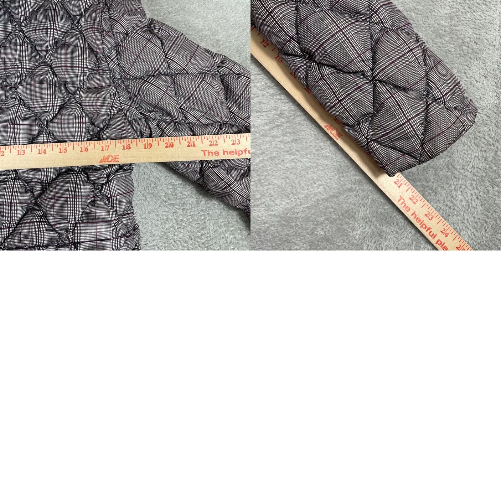 Guess Guess Puffer Jacket Women Large Purple Plaid Down Fill Faux Fur Hood Y2K Size L / US 10 / IT 46 - 9 Thumbnail