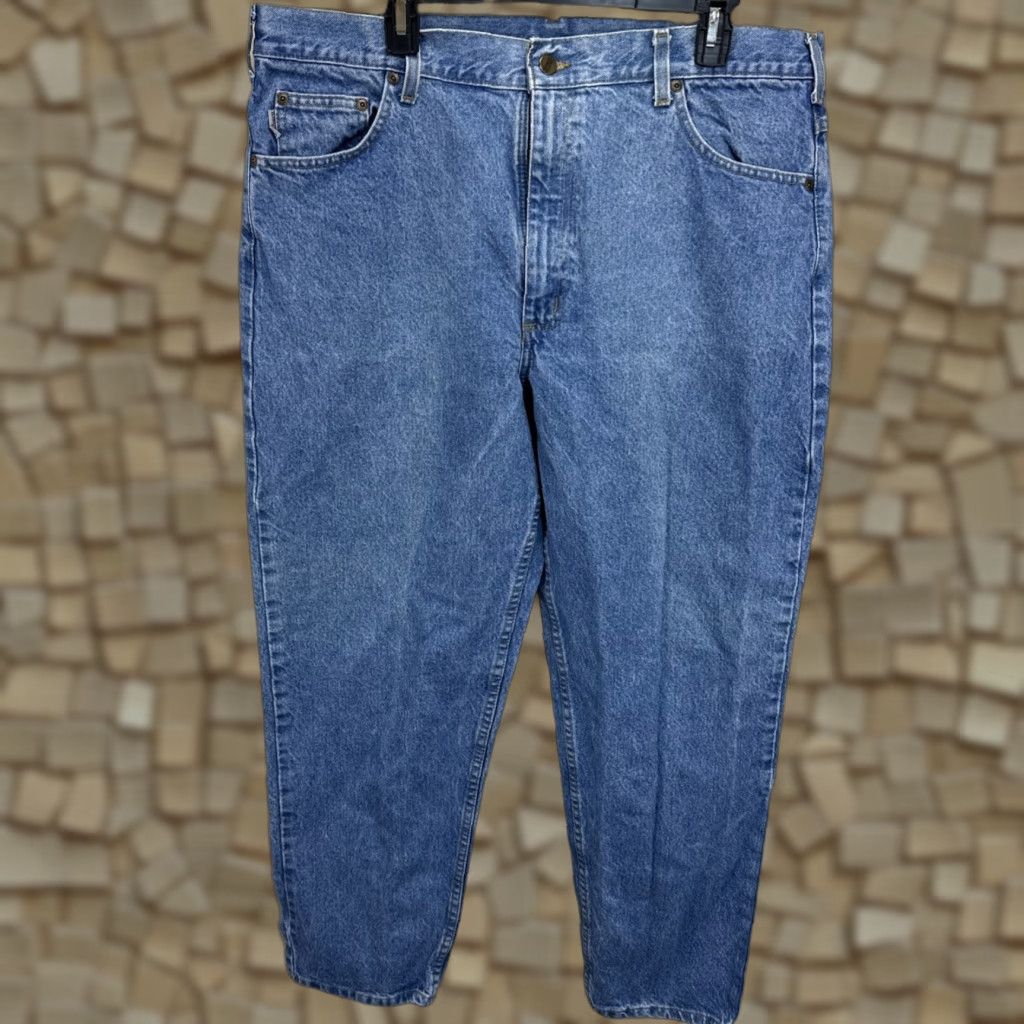 Carhartt Carhartt Mens Jeans Denim Relaxed Fit Medium Wash 40x30 Carhartt Logo 5-Pocket Style Straight Vintage No Mens Size US 40 / EU 56 - 1 Thumbnail