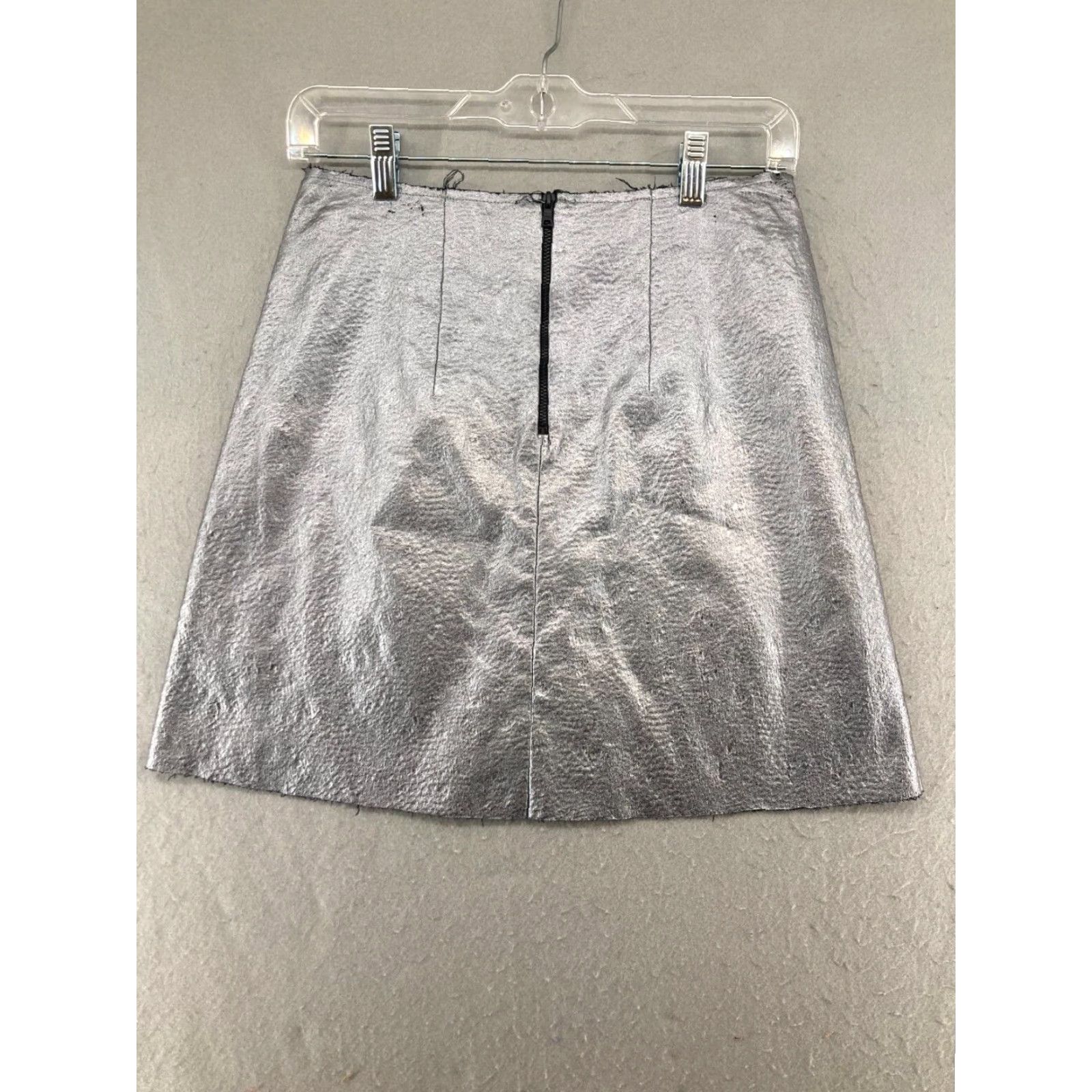 Sam Edelman Sam Edelman Skirt Women 4 A-Line Stretch Silver Cotton Blend Short High Rise Vintage No Size 27" / US 4 / IT 40 - 5 Thumbnail