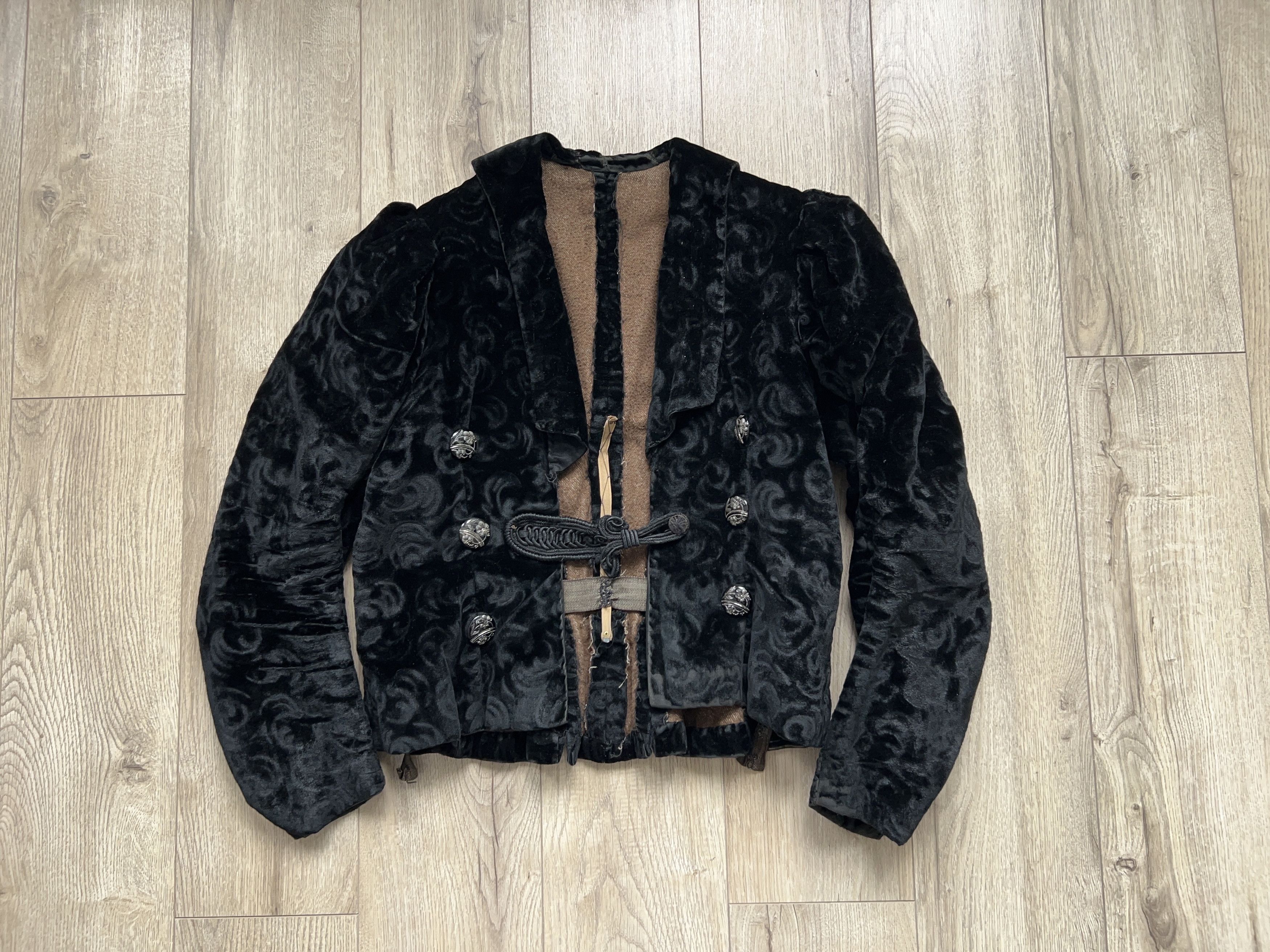 Vintage 19th Century Victorian Era Black Velvet Bodice Blazer Jacket Size ONE SIZE - 1 Thumbnail