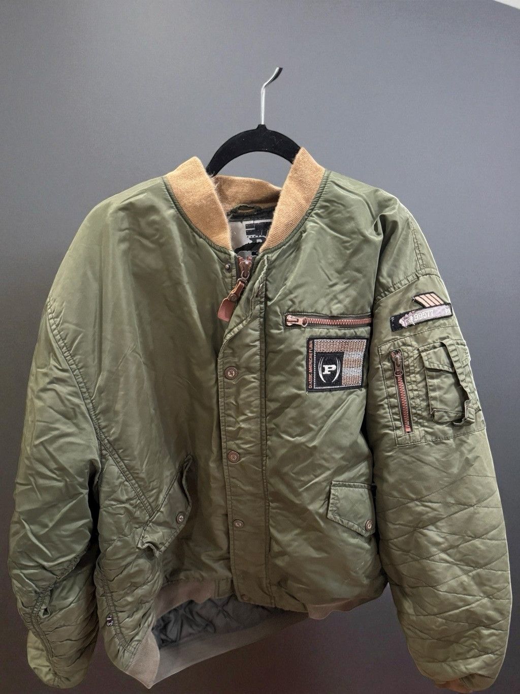Phat Farm Phat Farm Bomber Jacket XXL Green Quilted Embroidered Logo Size US XXL / EU 58 / 5 - 2 Thumbnail