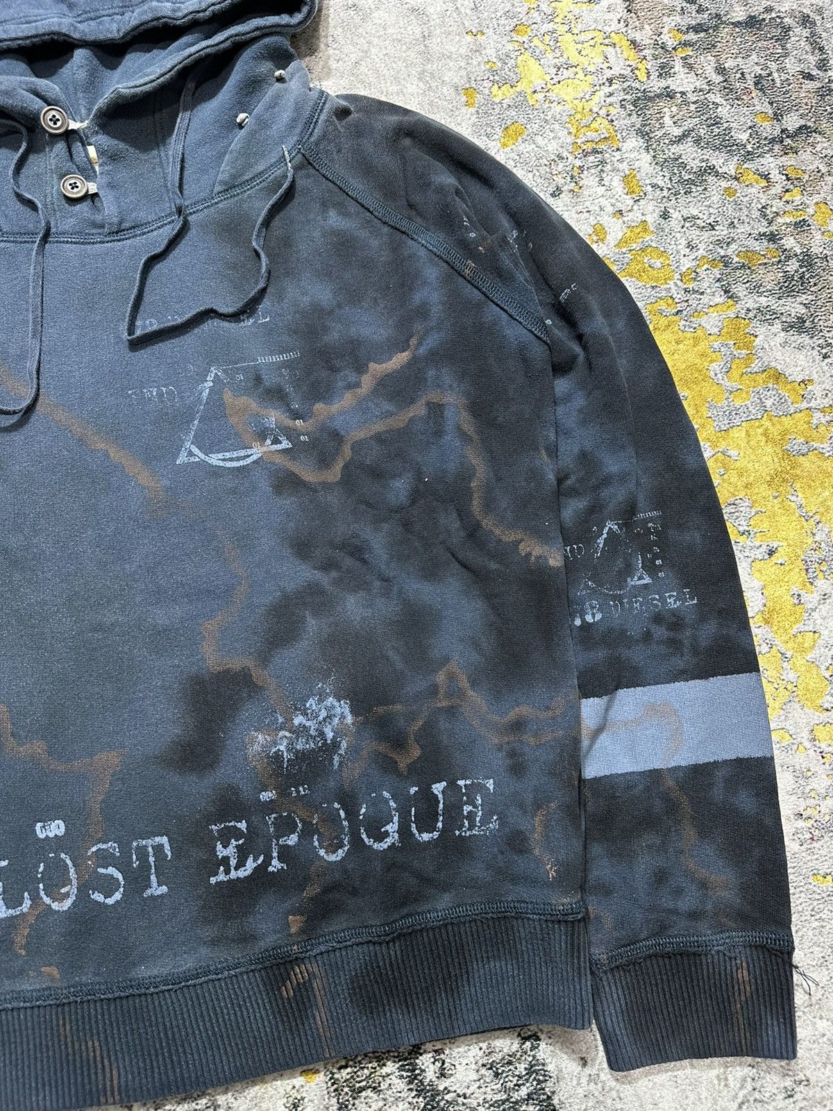 Diesel CRAZY FADED DIESEL 978 ABSTRACT POEM HOODIE Size US L / EU 52-54 / 3 - 5 Thumbnail