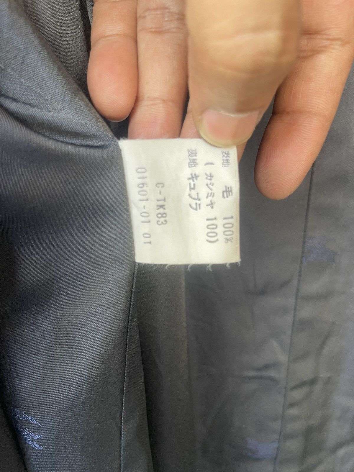 Burberry VINTAGE Burberrys 100% Cashmere Long Coat Navy Blue C-TK83 Size US L / EU 52-54 / 3 - 6 Thumbnail