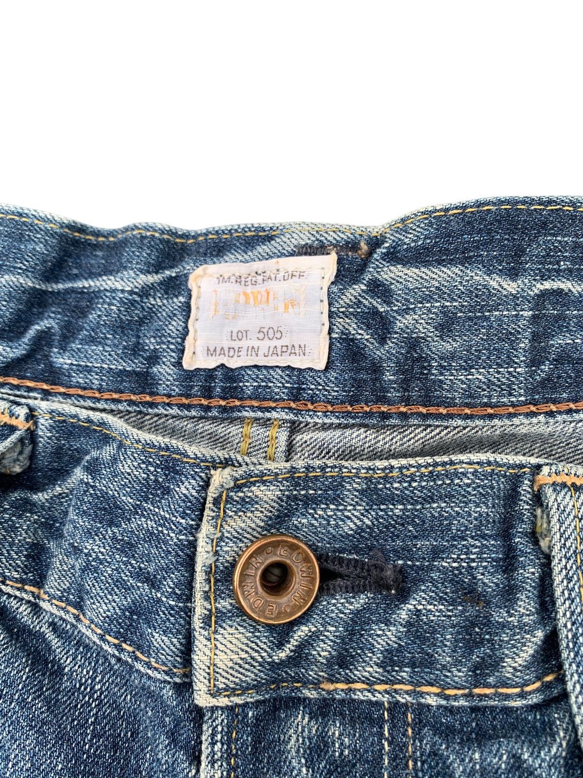 Kapital VINTAGE EDWIN 505Z SELVEDGE BAGGY RUSTY DISTRESSED DENIM Size US 31 - 11 Thumbnail