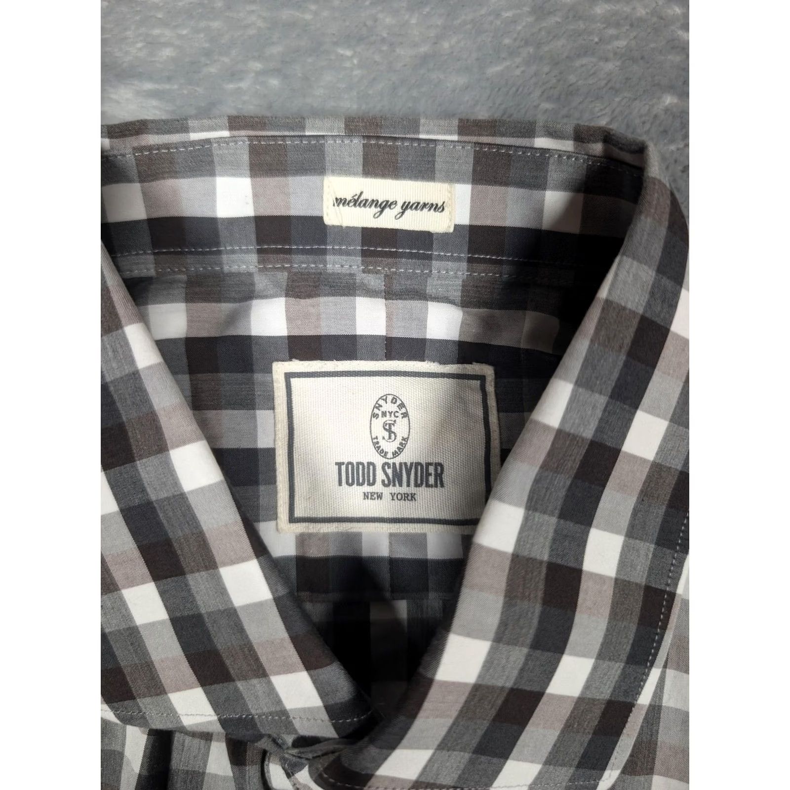 Todd Snyder Todd Snyder Shirt Mens 16.5 34/35 Gray Check Cotton Button Front Long Sleeve Dress Shirt Mens Reg 16.5 Neck 34/35 Sleeve Gray Check Size US XL / EU 56 / 4 - 5 Thumbnail