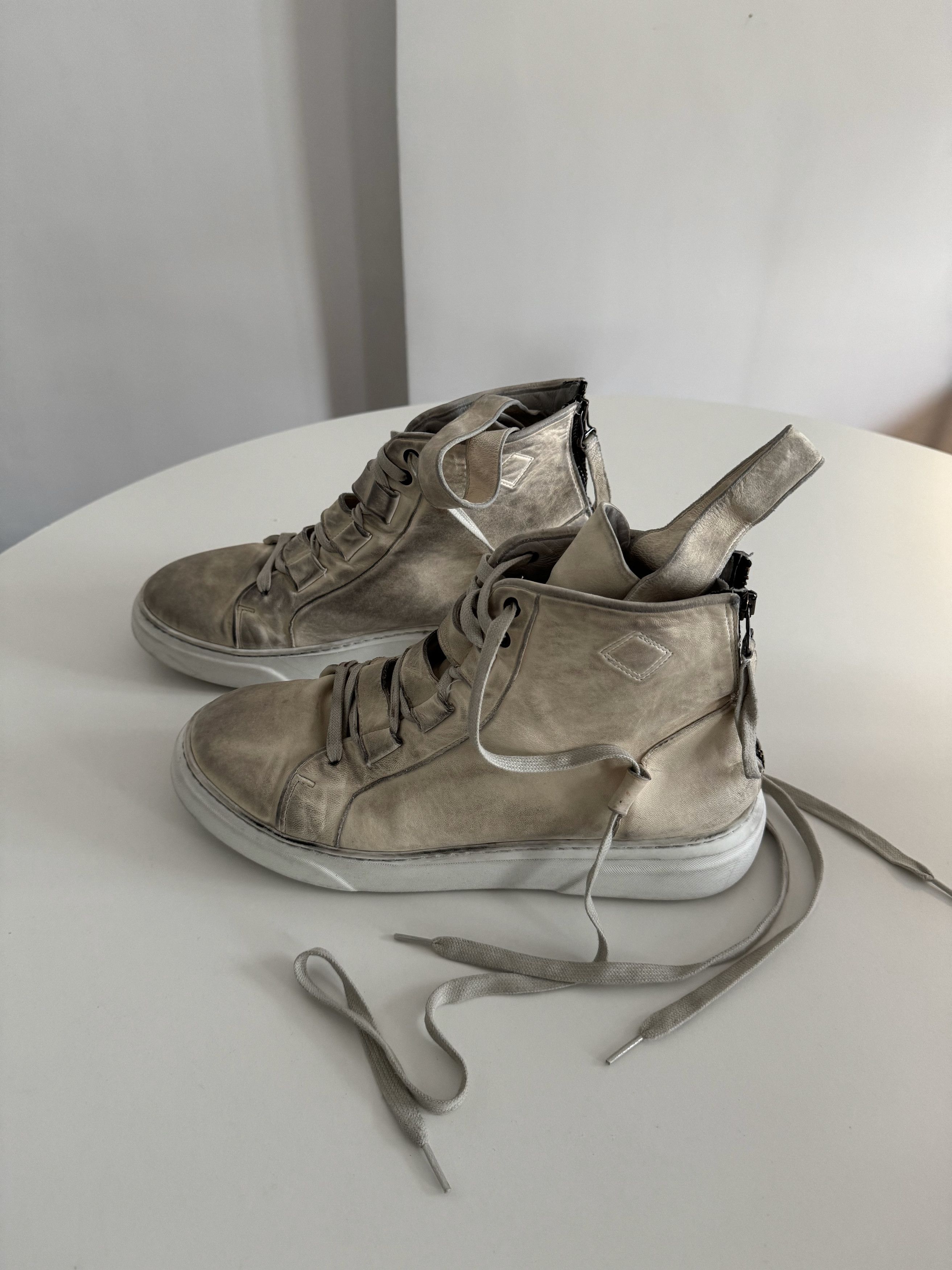 Masnada Masnada Strap Leather Sneakers - Dirty White Size US 12 / EU 45 - 2 Thumbnail