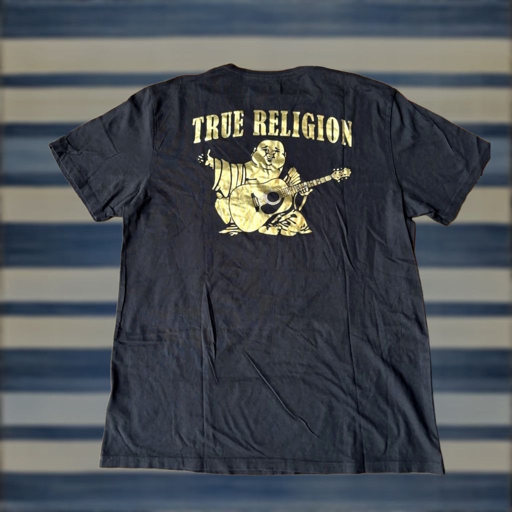 True Religion VINTAGE True Religion Buddha Guitar Logo T-Shirt Men’s 2XL Black Short Sleeve Cotton Size US XXL / EU 58 / 5 - 1 Thumbnail