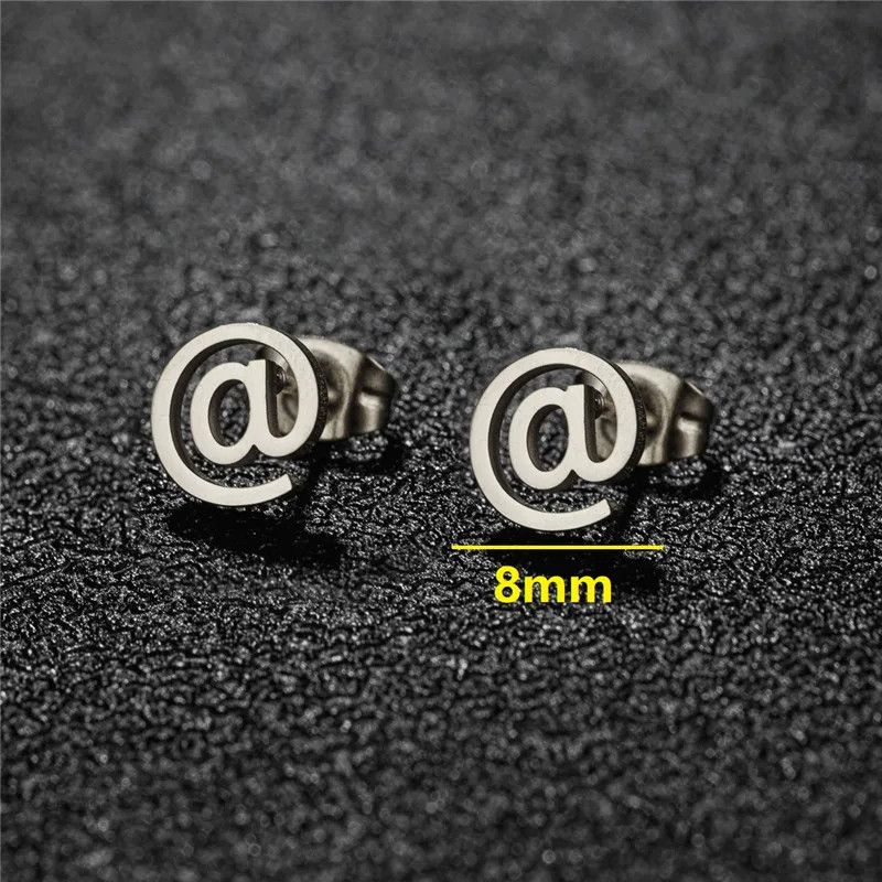 Jewelry Symbol Classic Letter A Stud Earrings Charm Earring Gift Size ONE SIZE - 2 Thumbnail