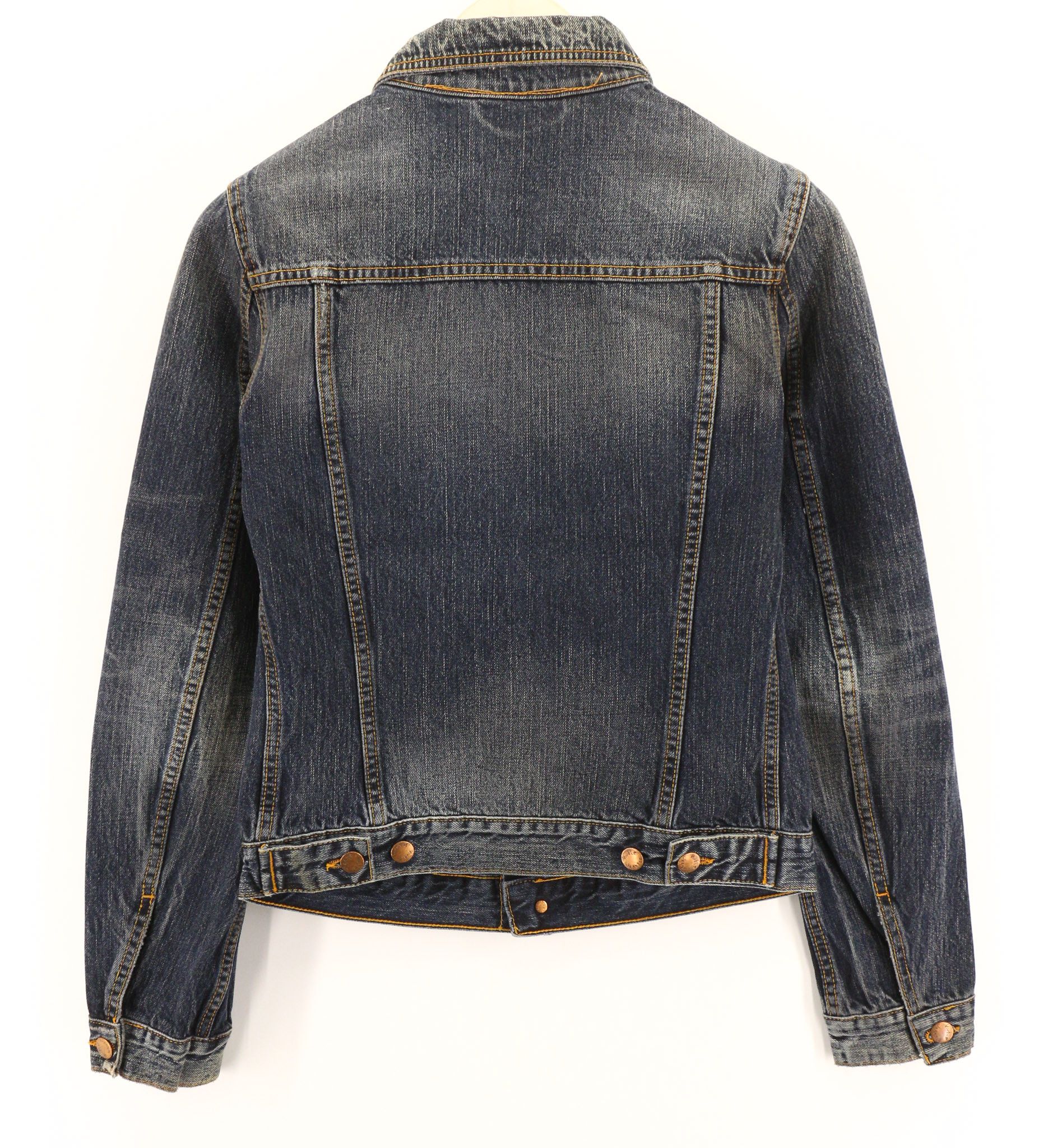 Nudie Jeans TERRY STREAKY DENIM XS Cotton Unlined Denim Jacket 80796 Size US XS / EU 42 / 0 - 2 Thumbnail