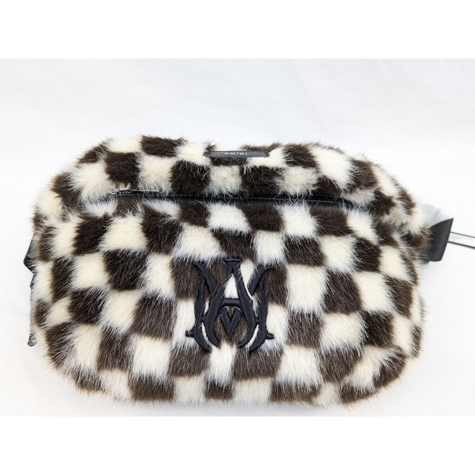 Amiri o1rshd1 DUP/ Size: OS/Faux Fur Checkered Bumbag Black/White Size ONE SIZE - 13 Thumbnail