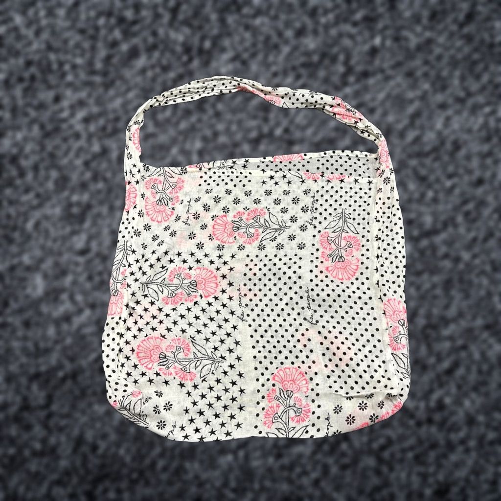 Free People Free People Tote Bag Womens Medium White Floral Cotton Lightweight Casual Preppy Size ONE SIZE - 1 Thumbnail