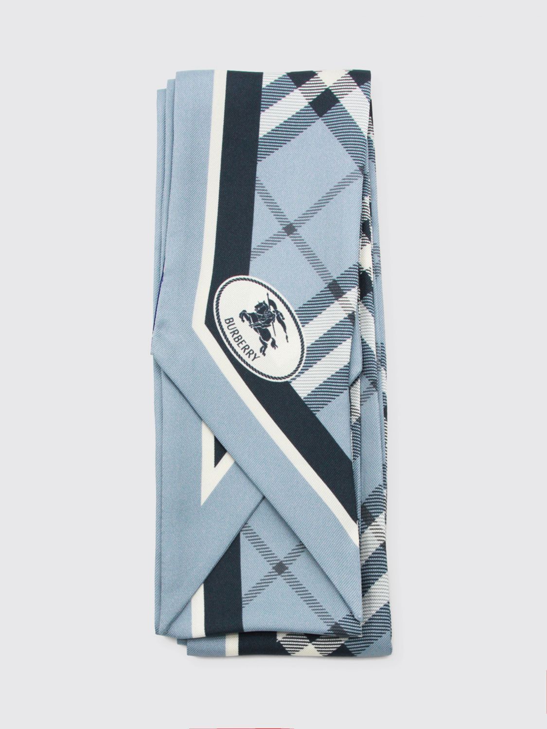 Burberry Burberry Neck Scarf Men Blue Size ONE SIZE - 1 Thumbnail