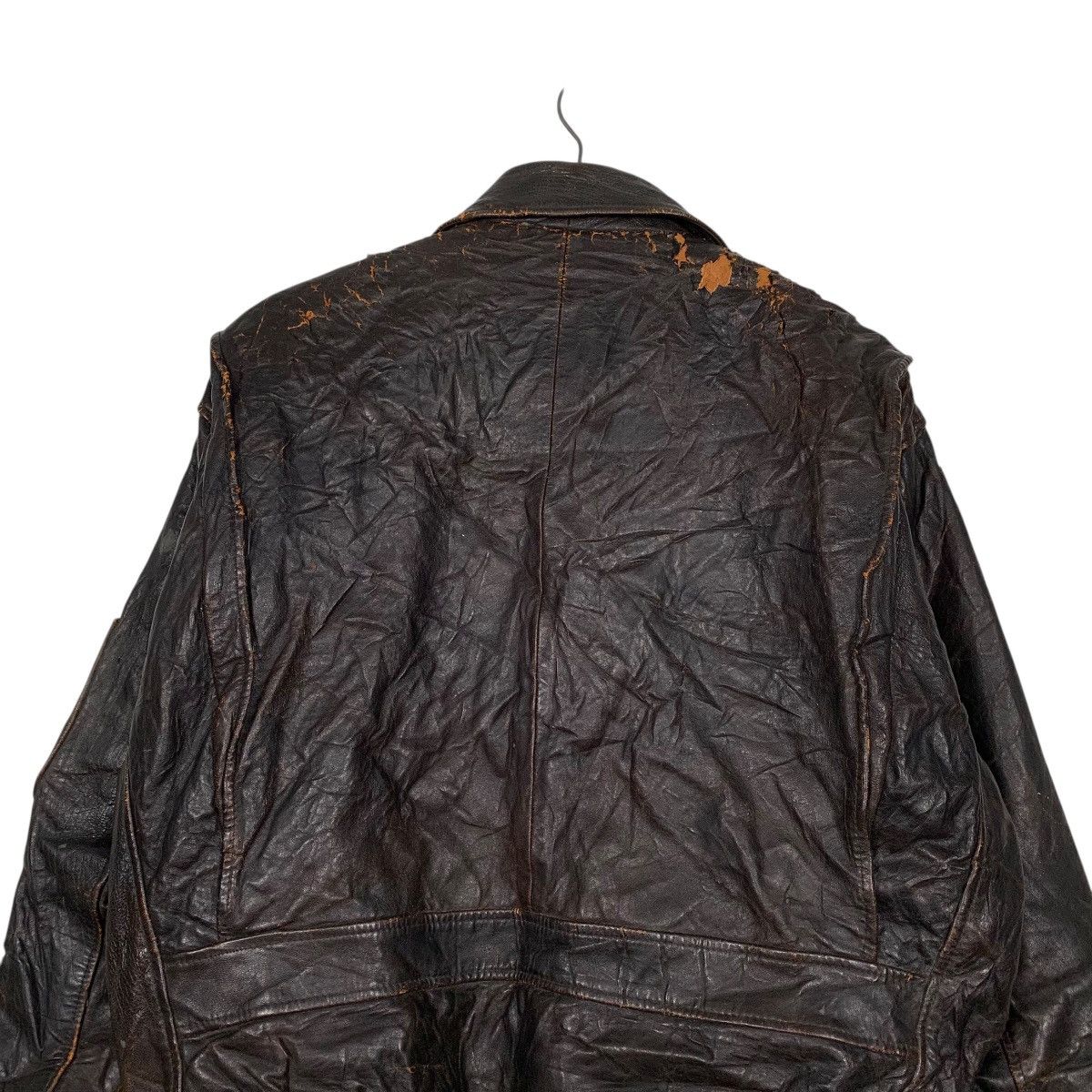 Japanese Brand D Homme A Homme Military Flight Leather Jacket Size US M / EU 48-50 / 2 - 8 Thumbnail