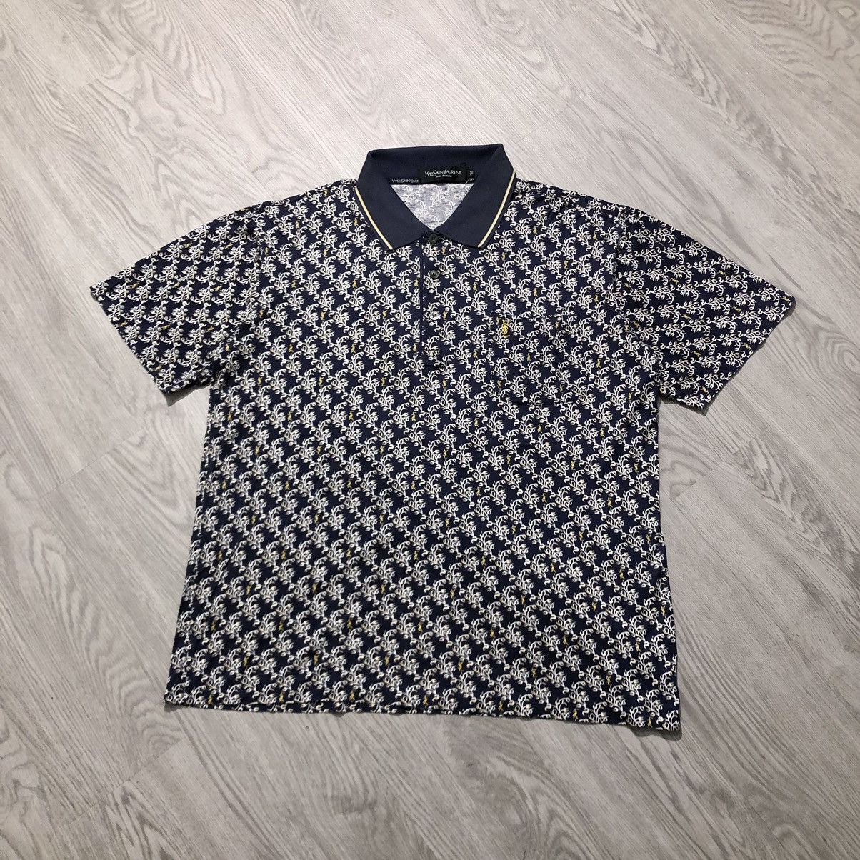 Yves Saint Laurent Pour Homme Ysl Monogram Polo T-shirt