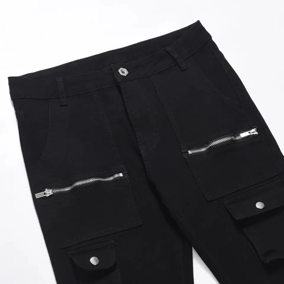 Japanese Brand × Jean Straight Boot Cut Flared Pocket Cargo Jeans Size US 34 / EU 50 - 5 Thumbnail